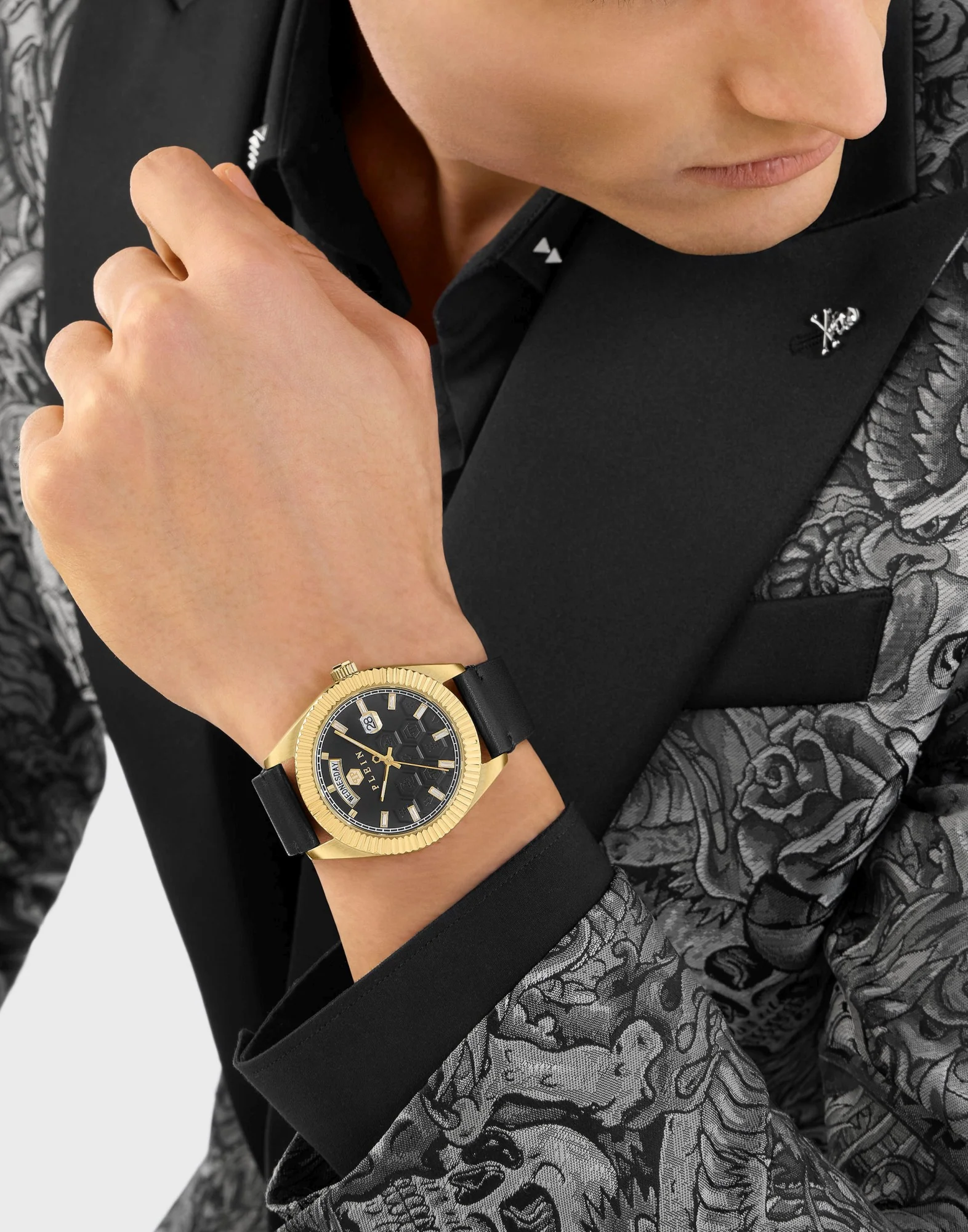 Philipp Plein Herren Uhr Analog Quarz DATE SUPERLATIVE GENT PWPVA0224 Leder - Image 4