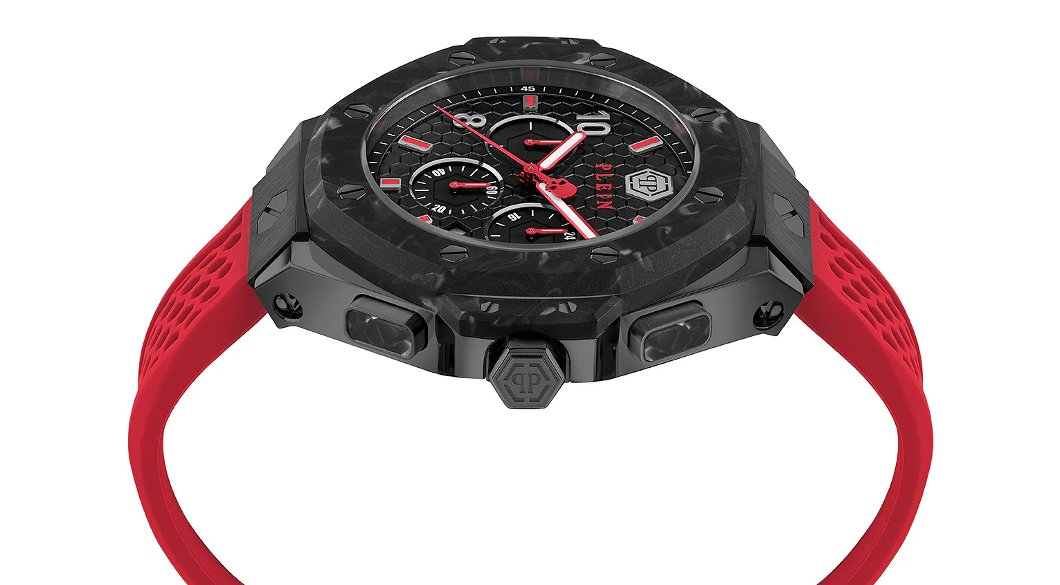 Philipp Plein Herren Uhr Analog Quarz PLEIN CHRONO ROYAL 46 MM PWPRA0724 Silikon - Image 3