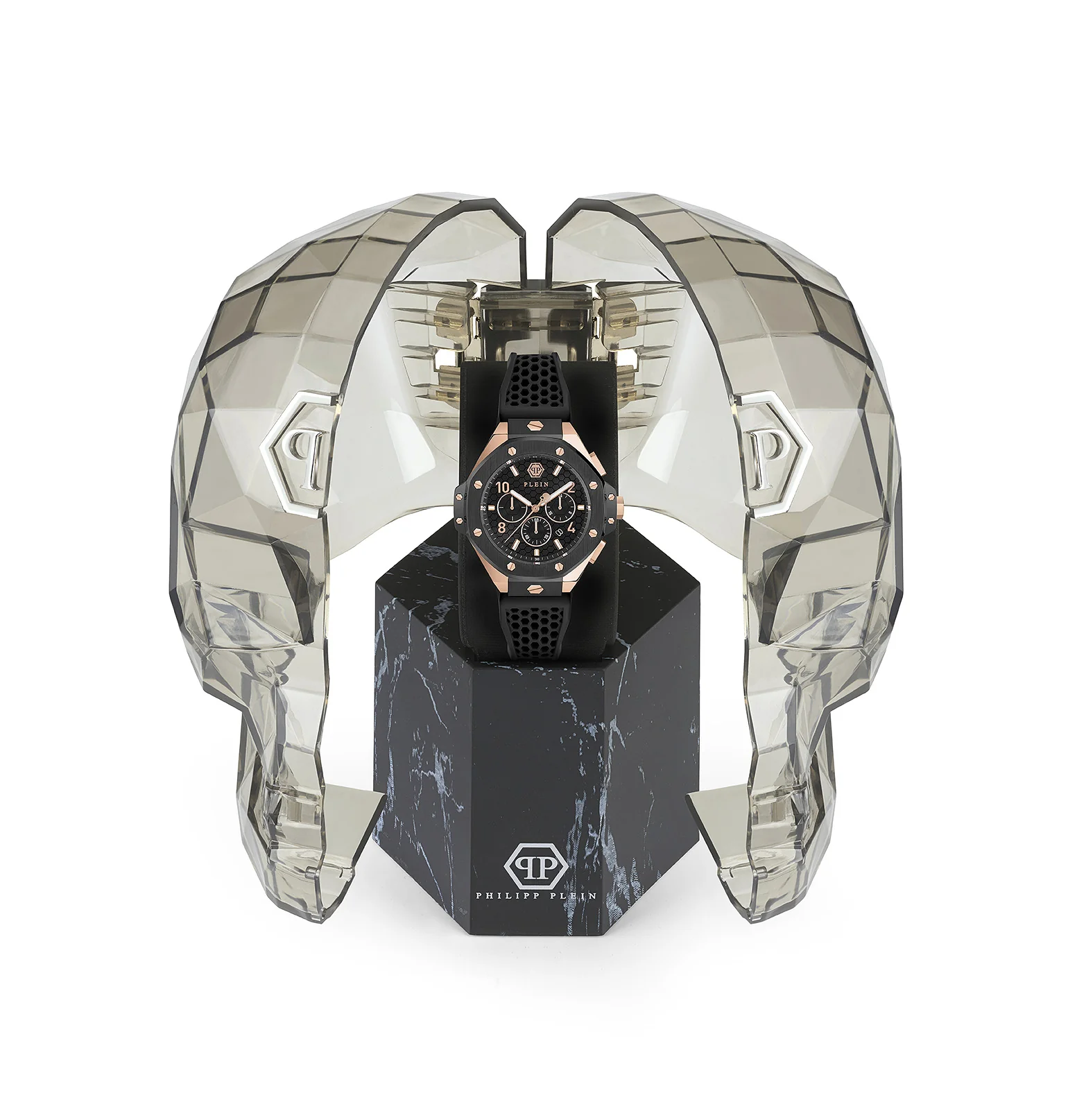Philipp Plein Herren Uhr Analog Quarz PLEIN CHRONO ROYAL 46 MM PWPRA0824 Silikon - Image 4