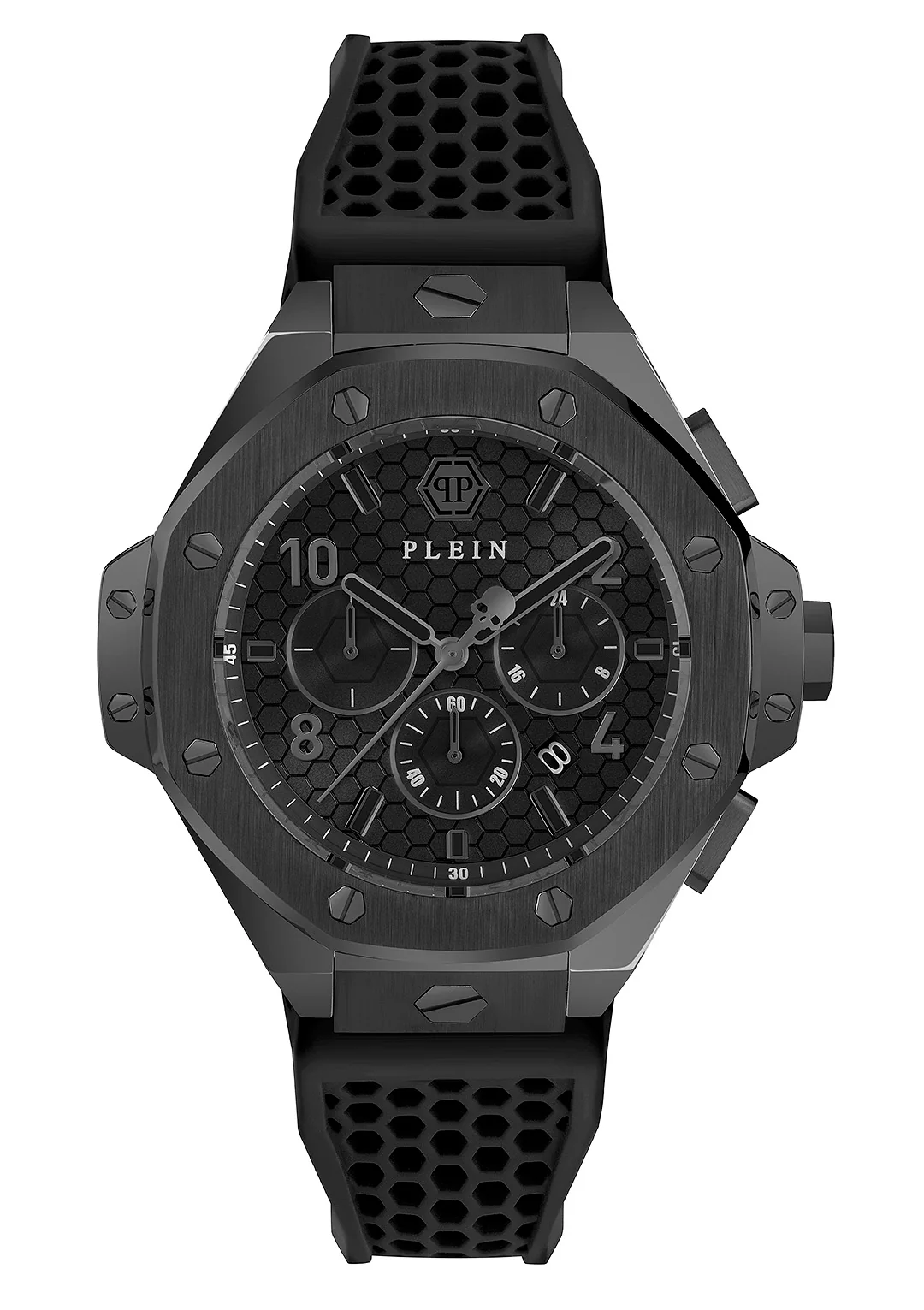 Philipp Plein Herren Uhr Analog Quarz PLEIN CHRONO ROYAL 46 MM PWPRA0924 Silikon