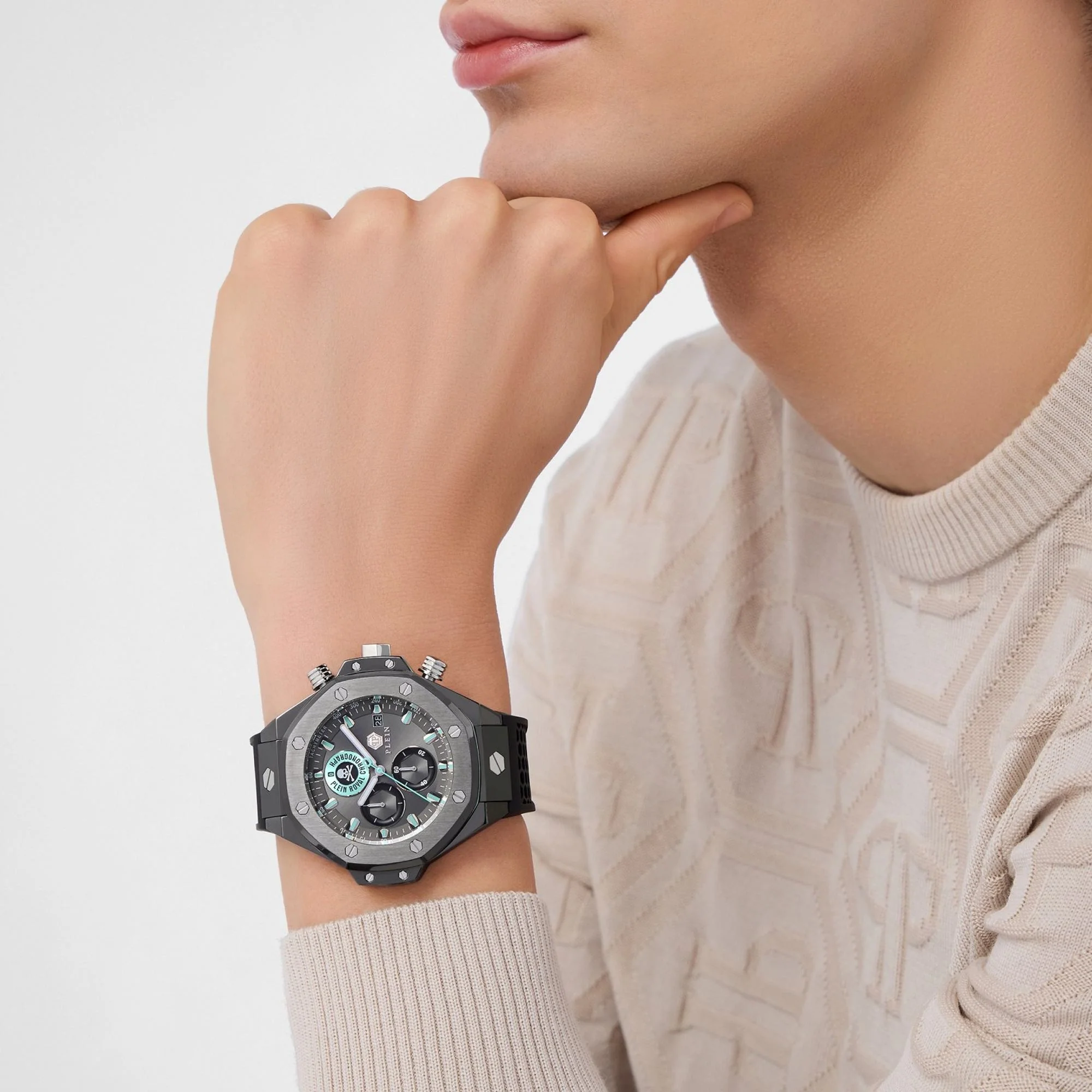 Philipp Plein Herren Uhr Analog Quarz PLEIN CHRONO ROYAL PWLFA0125 Silikon - Image 4