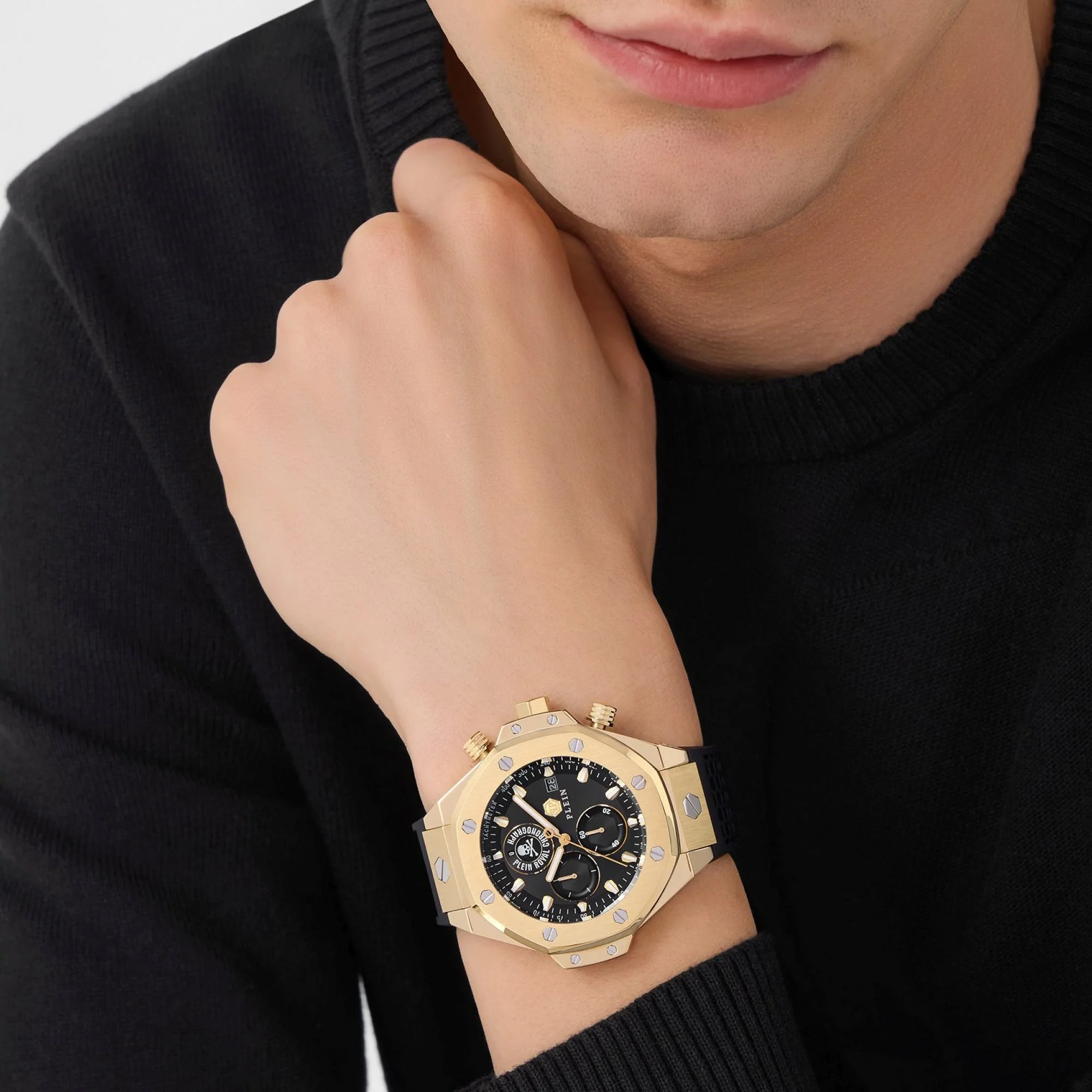 Philipp Plein Herren Uhr Analog Quarz PLEIN CHRONO ROYAL PWLFA0325 Silikon - Image 4