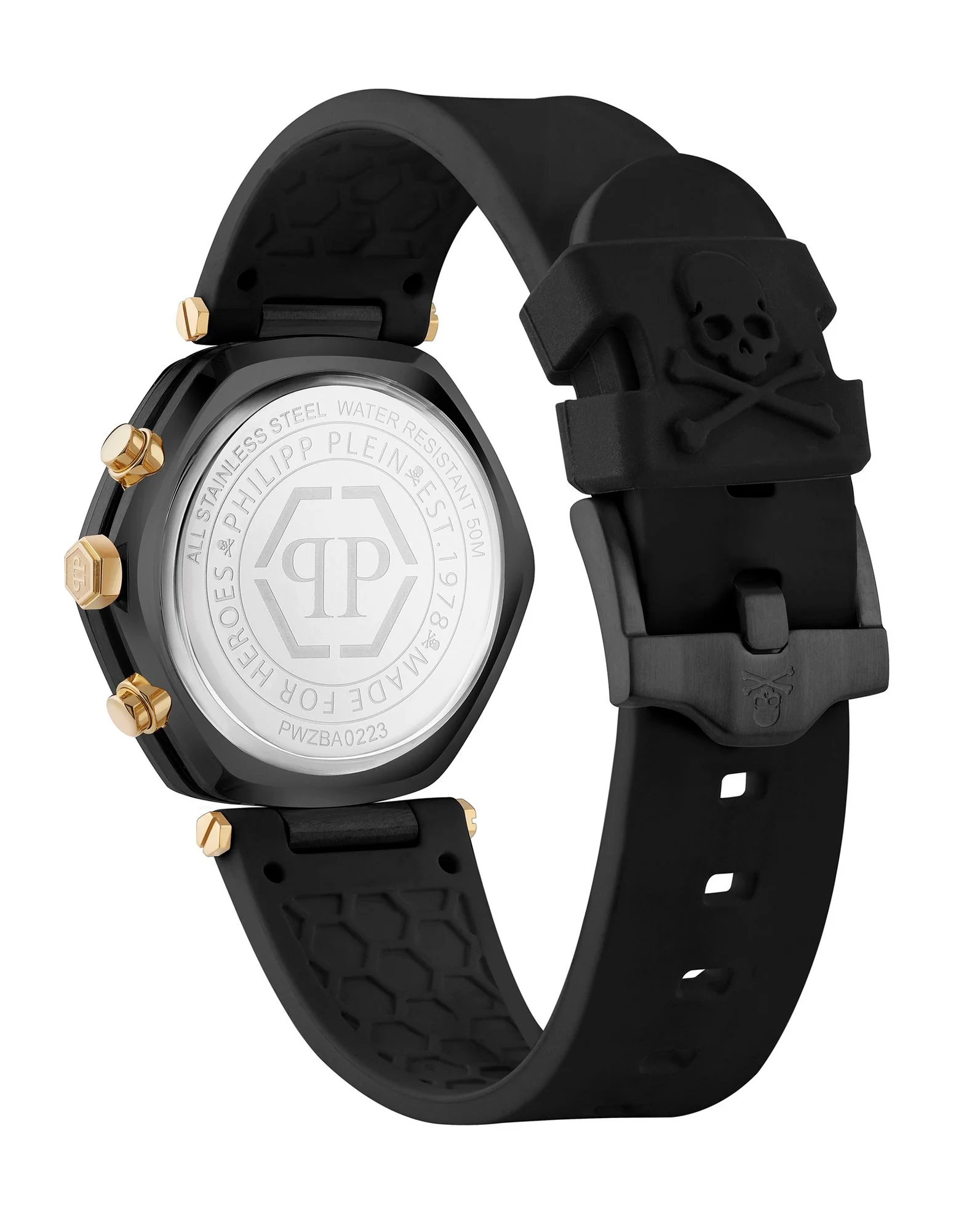 Philipp Plein Herren Uhr Analog Quarz THE HEXAGON CHRONO PWZBA0223 Silikon - Image 2