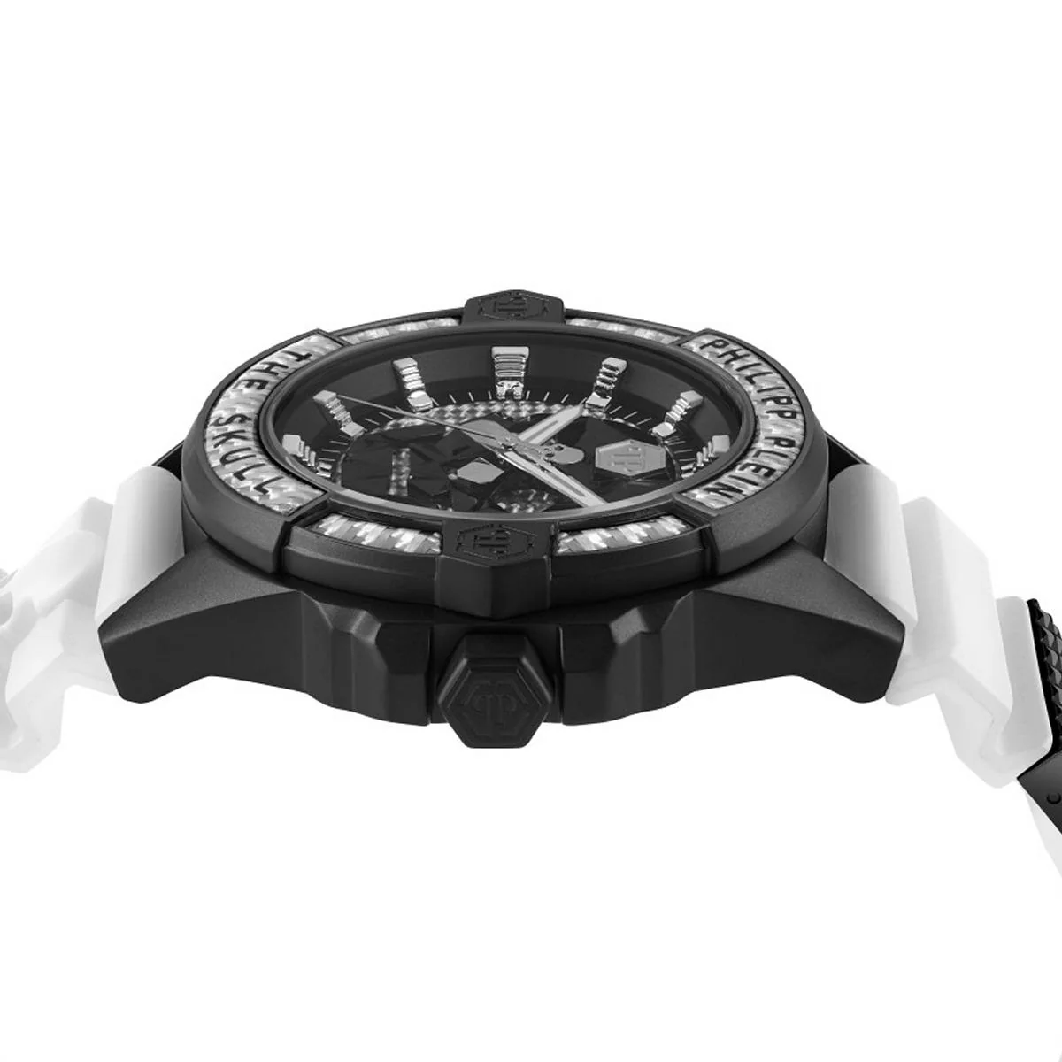 Philipp Plein Herren Uhr Analog Quarz THE $KULL CARBON FIBER PWAAA1822 Silikon - Image 3