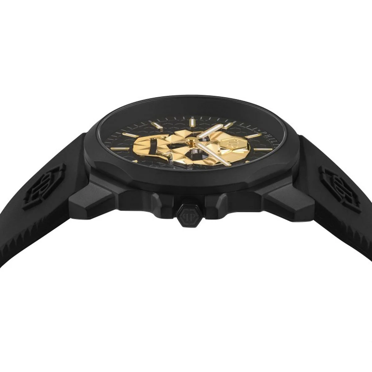 Philipp Plein Herren Uhr Analog Quarz THE $KULL KING schwarz PWLAA0322 Silikon - Image 3