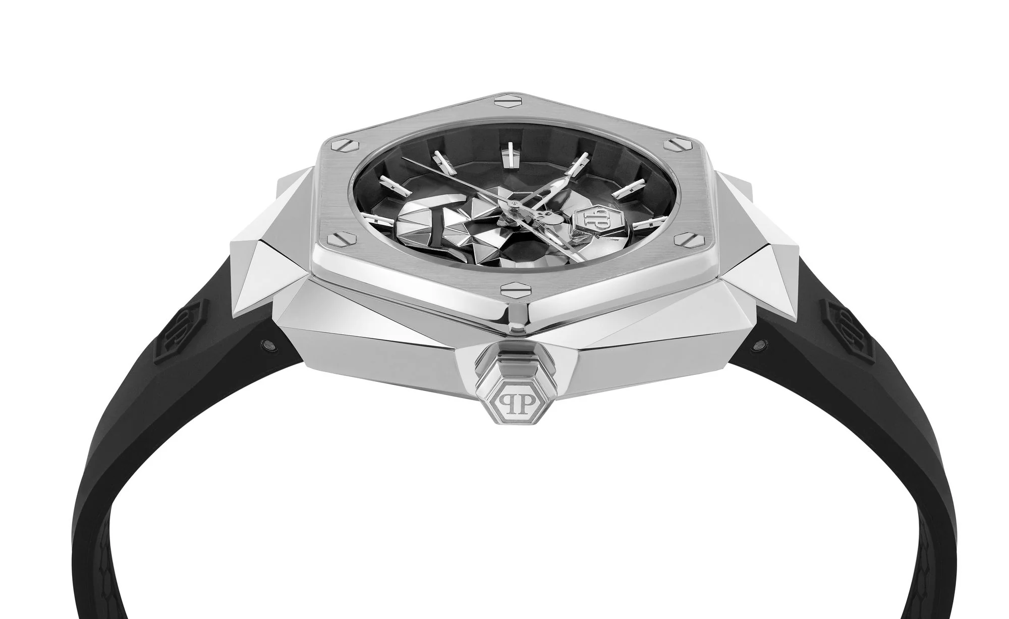 Philipp Plein Herren Uhr Analog Quarz THE $KULL SPIKES PWPWA0124 Silikon - Image 3
