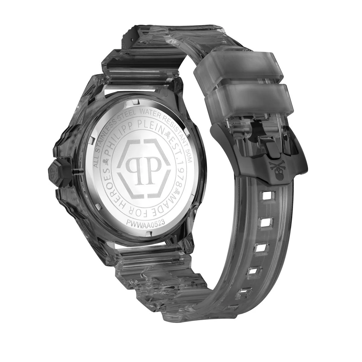 Philipp Plein Herren Uhr Analog Quarz THE $KULL SYNTHETIC Schwarz PWWAA0523 Silikon - Image 2