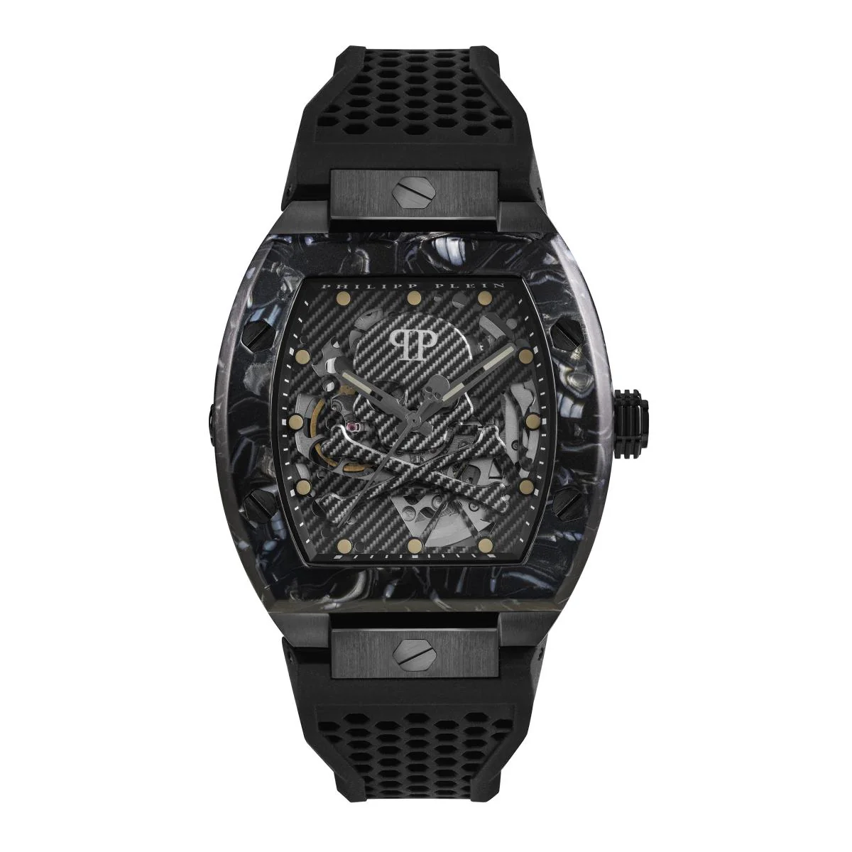 Philipp Plein Herren Uhr Automatik $KELETON schwarz PWBAA0221 Silikon