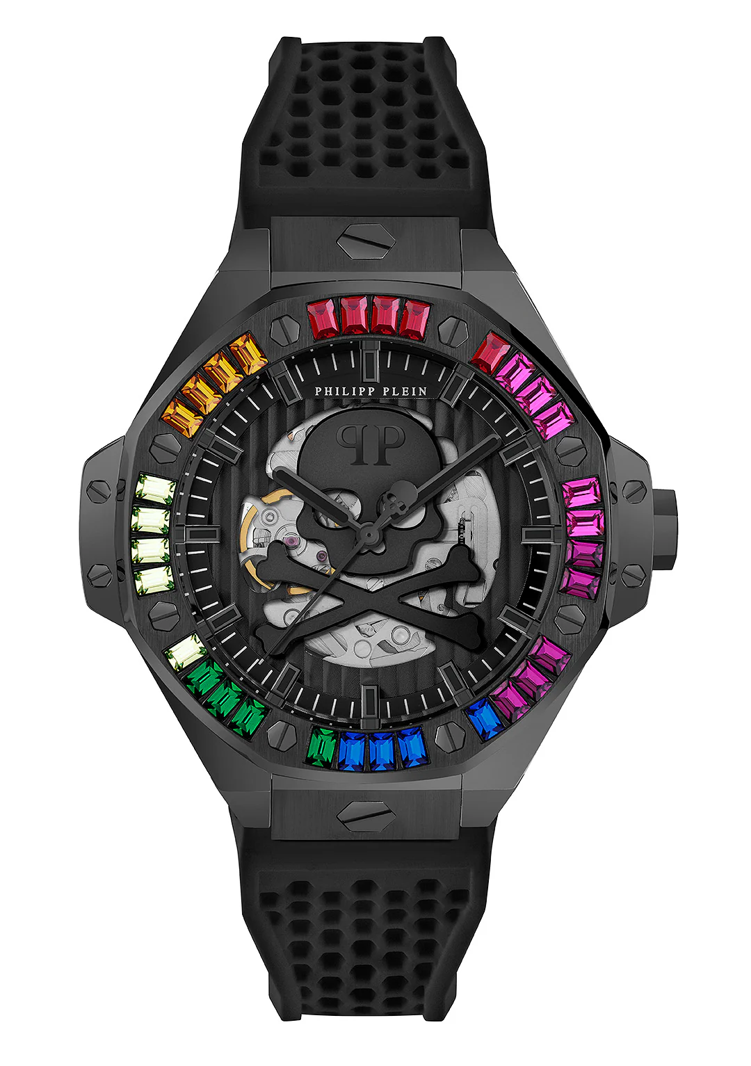 Philipp Plein Herren Uhr Automatik PLEIN $KELETON ROYAL PWPFA0424 Silikon