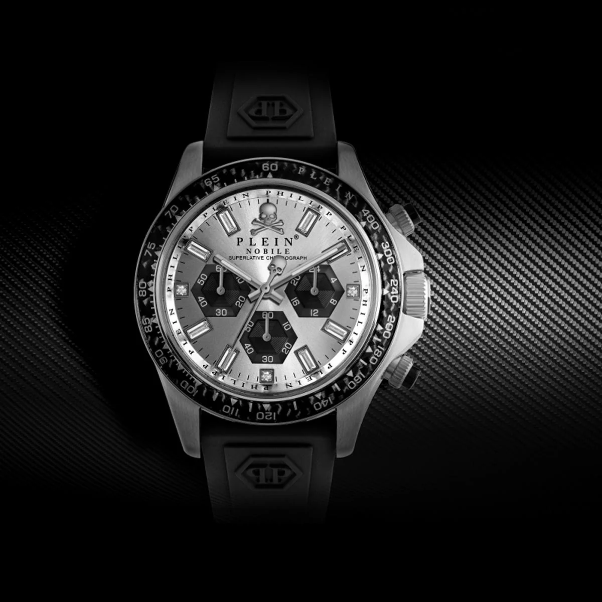 Philipp Plein Herren Uhr Chrono Quarz NOBILE RACING PWVAA0123 Silikon - Image 6