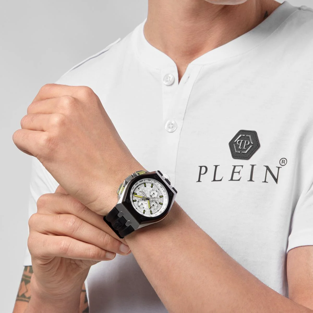 Philipp Plein Herren Uhr Chrono Quarz PLEIN EXTREME bicolor PWGAA0121 Silikon - Image 5