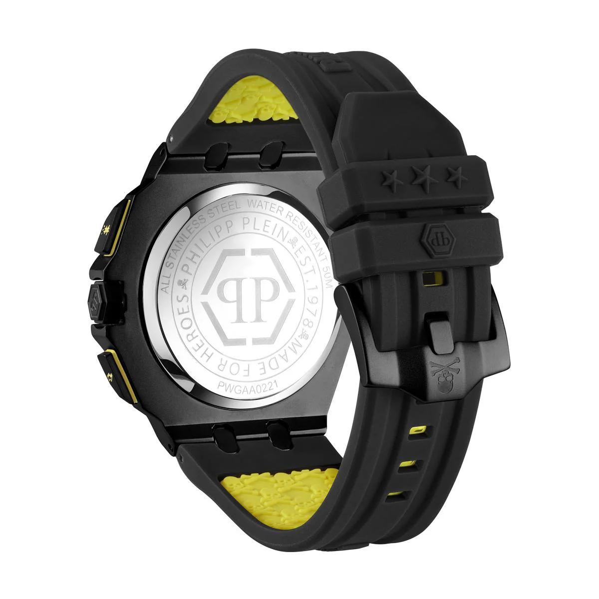 Philipp Plein Herren Uhr Chrono Quarz PLEIN EXTREME schwarz PWGAA0221 Silikon - Image 3