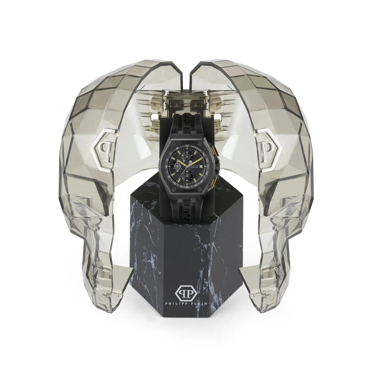 Philipp Plein Herren Uhr Chrono Quarz PLEIN EXTREME schwarz PWGAA0221 Silikon - Image 4