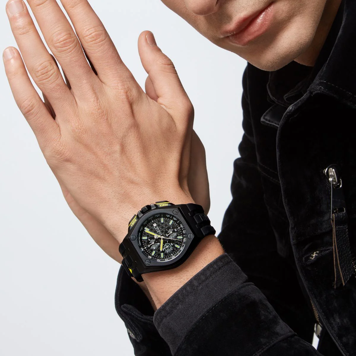 Philipp Plein Herren Uhr Chrono Quarz PLEIN EXTREME schwarz PWGAA0221 Silikon - Image 5