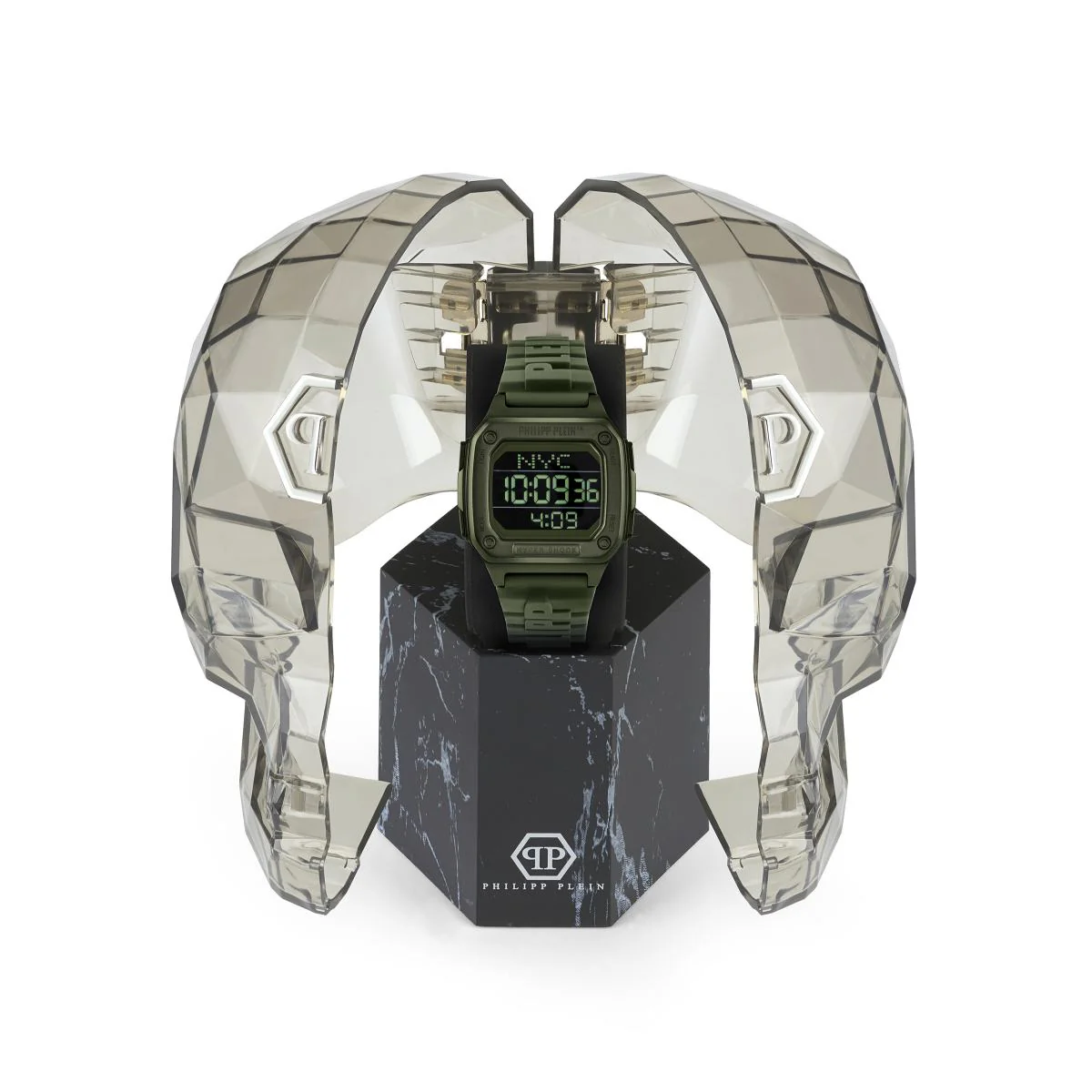 Philipp Plein Herren Uhr Digital Quarz HYPER SHOCK grün PWHAA0421 Silikon - Image 4