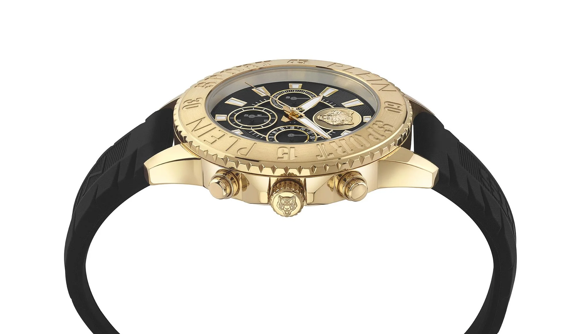 Plein Sport Herren Uhr Chronograph Analog Quarz GLAM CHRONO PSMEA0224 Silikon - Image 3