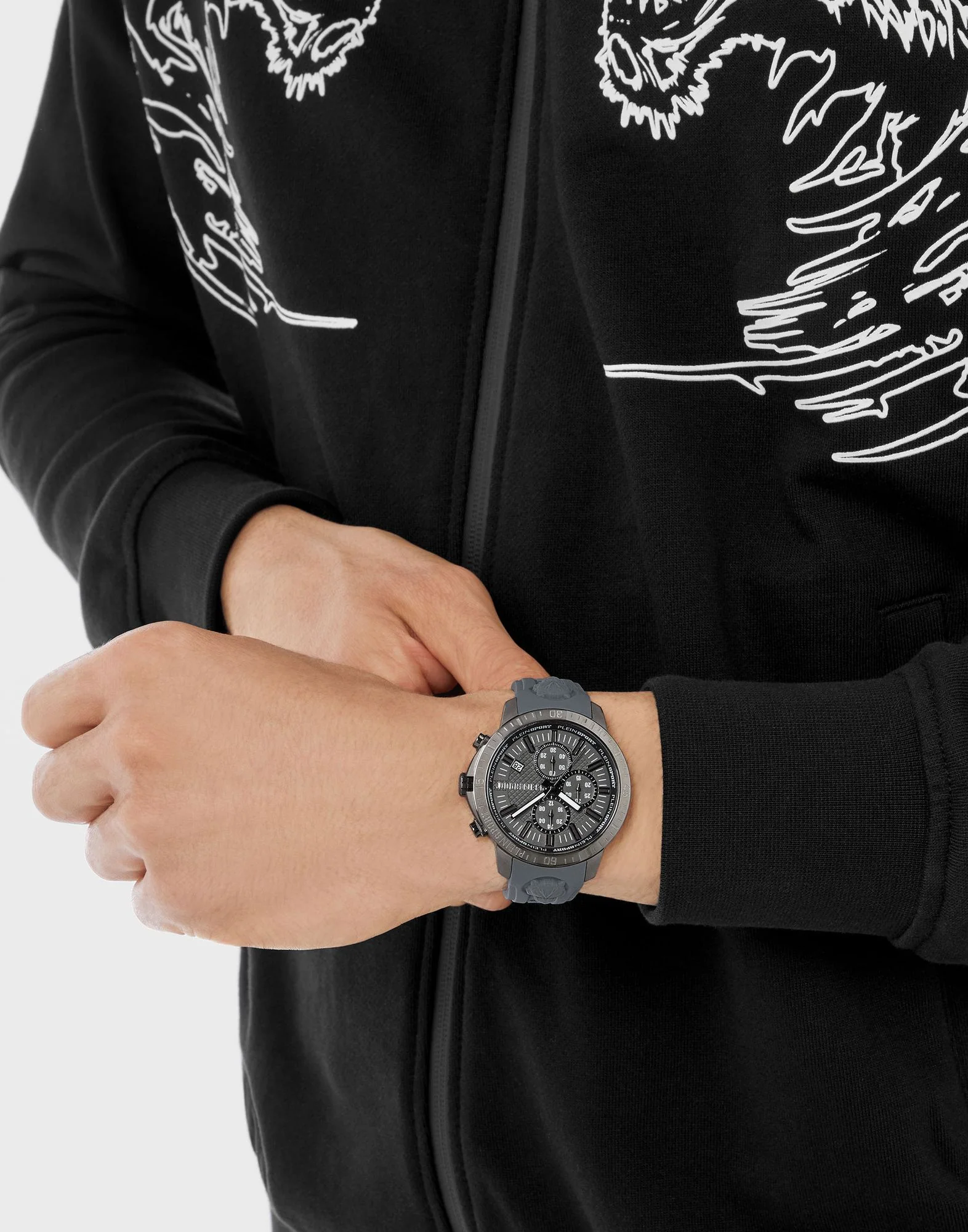 Plein Sport Herren Uhr Chronograph Analog Quarz PLEIN GAIN PSCBA0623 Silikon - Image 5