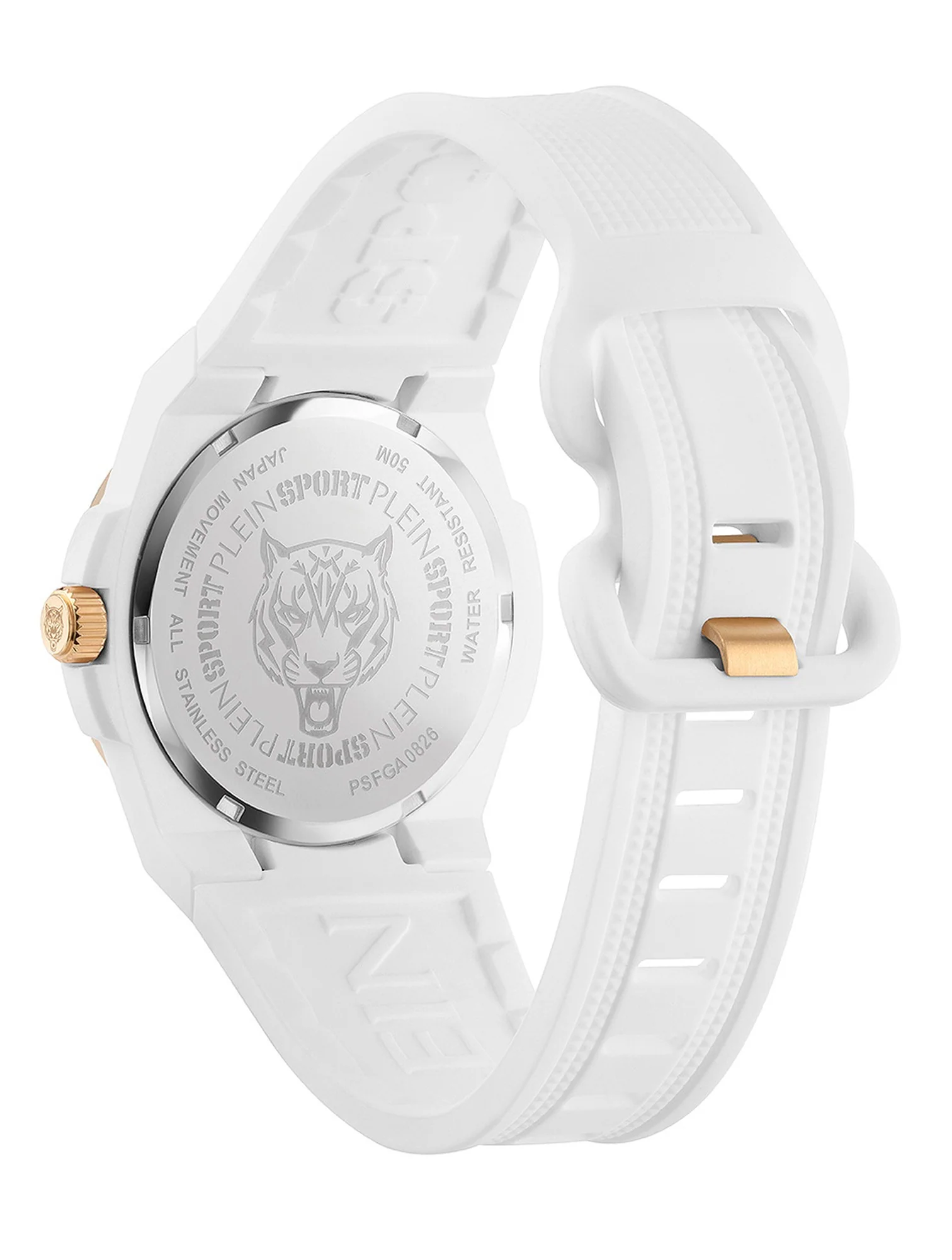 Plein Sport Unisex Uhr Analog Quarz LASERSTRIKE Weiß PSFGA0826 Silikon - Image 3