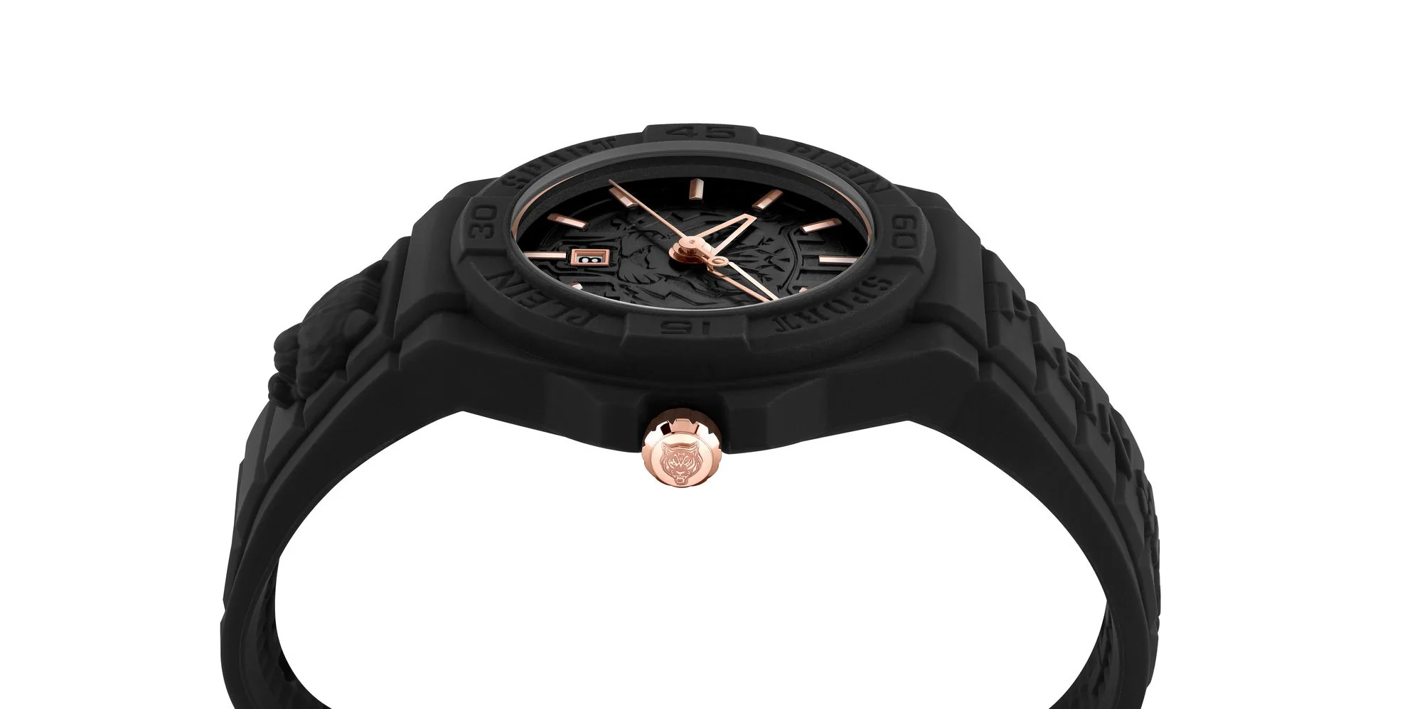 Plein Sport Unisex Uhr Analog Quarz NEW FEARLESS Schwarz PSHDA0524 Silikon - Image 2
