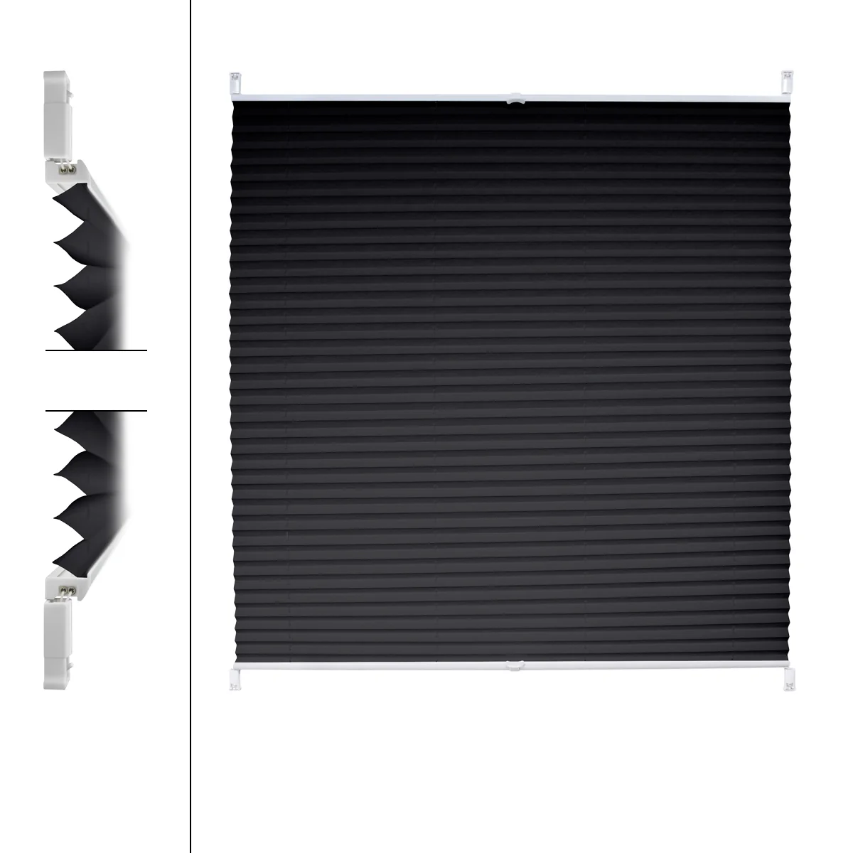 Plissee Schwarz 65x200 cm inkl. Befestigungsmaterial - Image 2