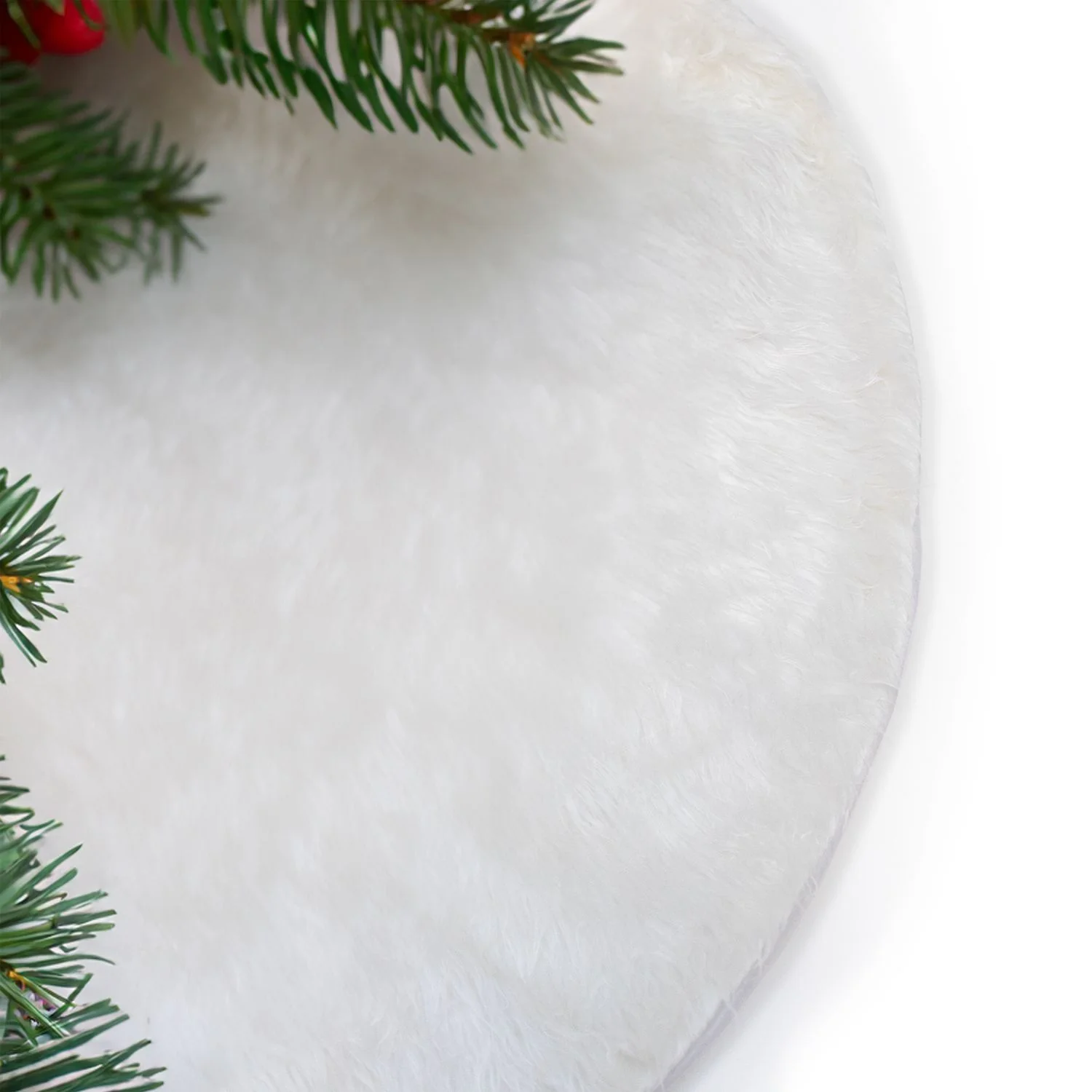 Polyester Christbaumrock Weihnachtsteppich in Weiß 115.5 cm Durchmesser
