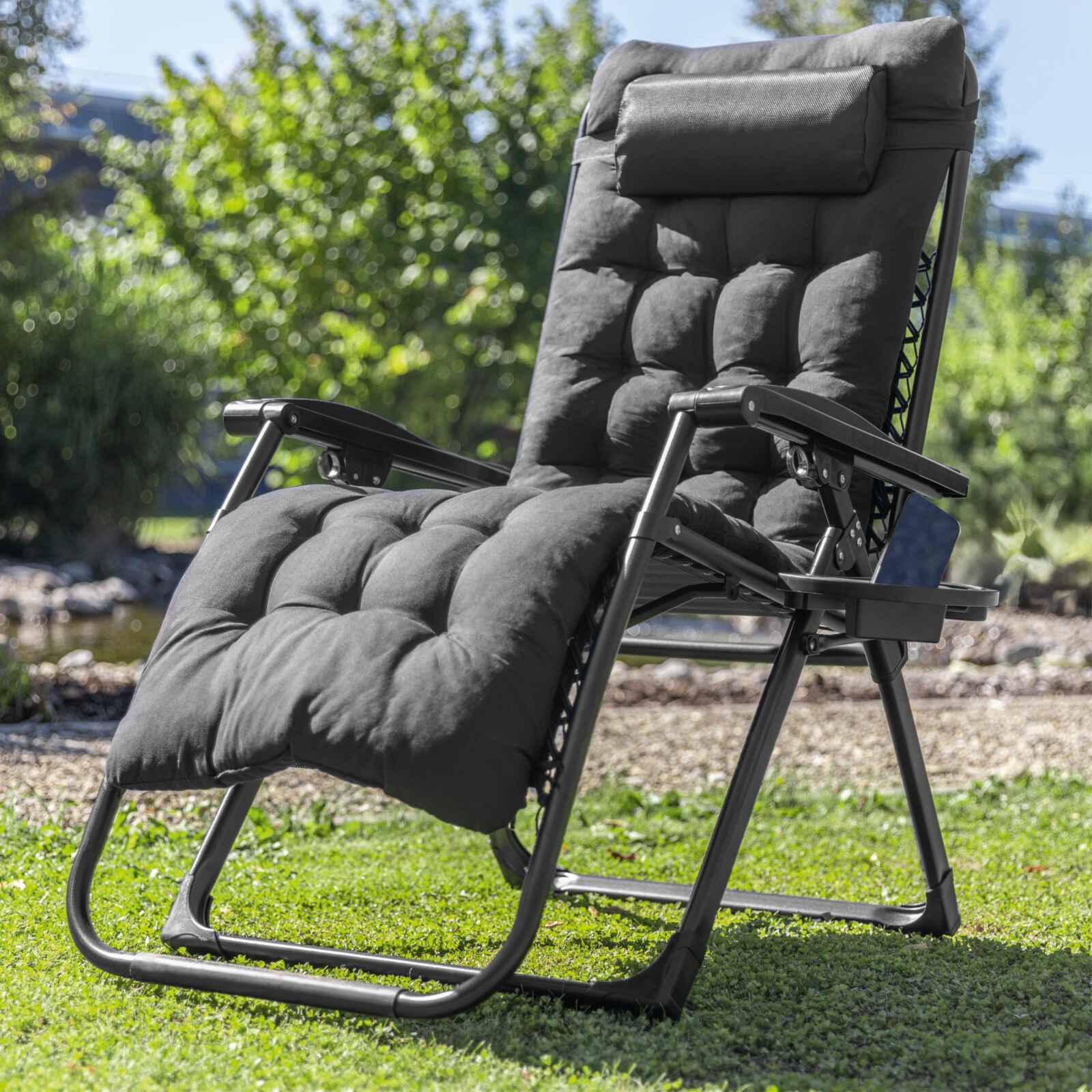 Practixx Klappbare Gartenliege PX-LSK-1 - 180cm Gesamtlänge | 160cm Polsterlänge | 60cm Sitzbreite - Image 11