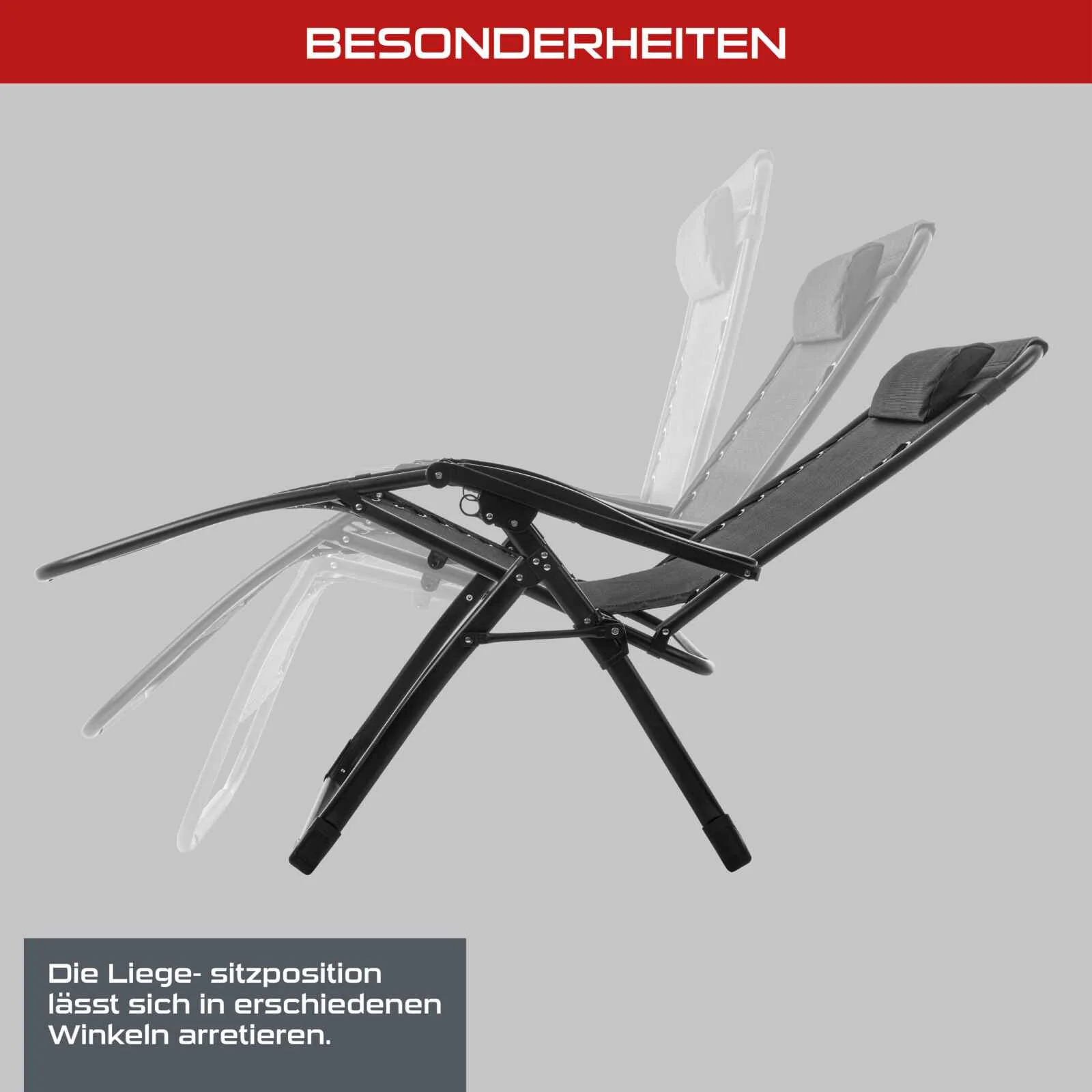 Practixx Klappbare Gartenliege PX-LSK-1 - 180cm Gesamtlänge | 160cm Polsterlänge | 60cm Sitzbreite - Image 8