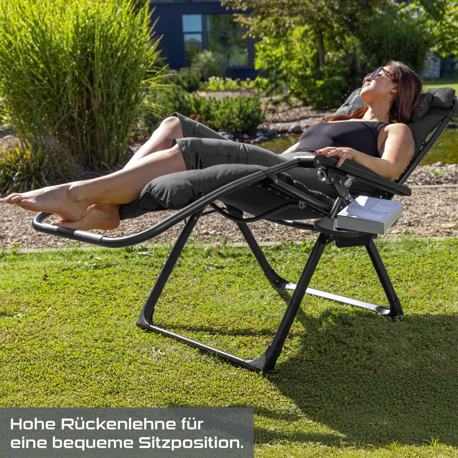 Practixx Klappbare Gartenliege PX-LSK-1 - 180cm Gesamtlänge | 160cm Polsterlänge | 60cm Sitzbreite - Image 9