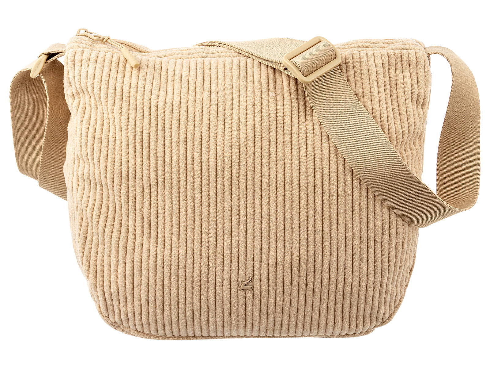 Prato SC09 zeitlose Umhängetasche aus Breitcord light beige