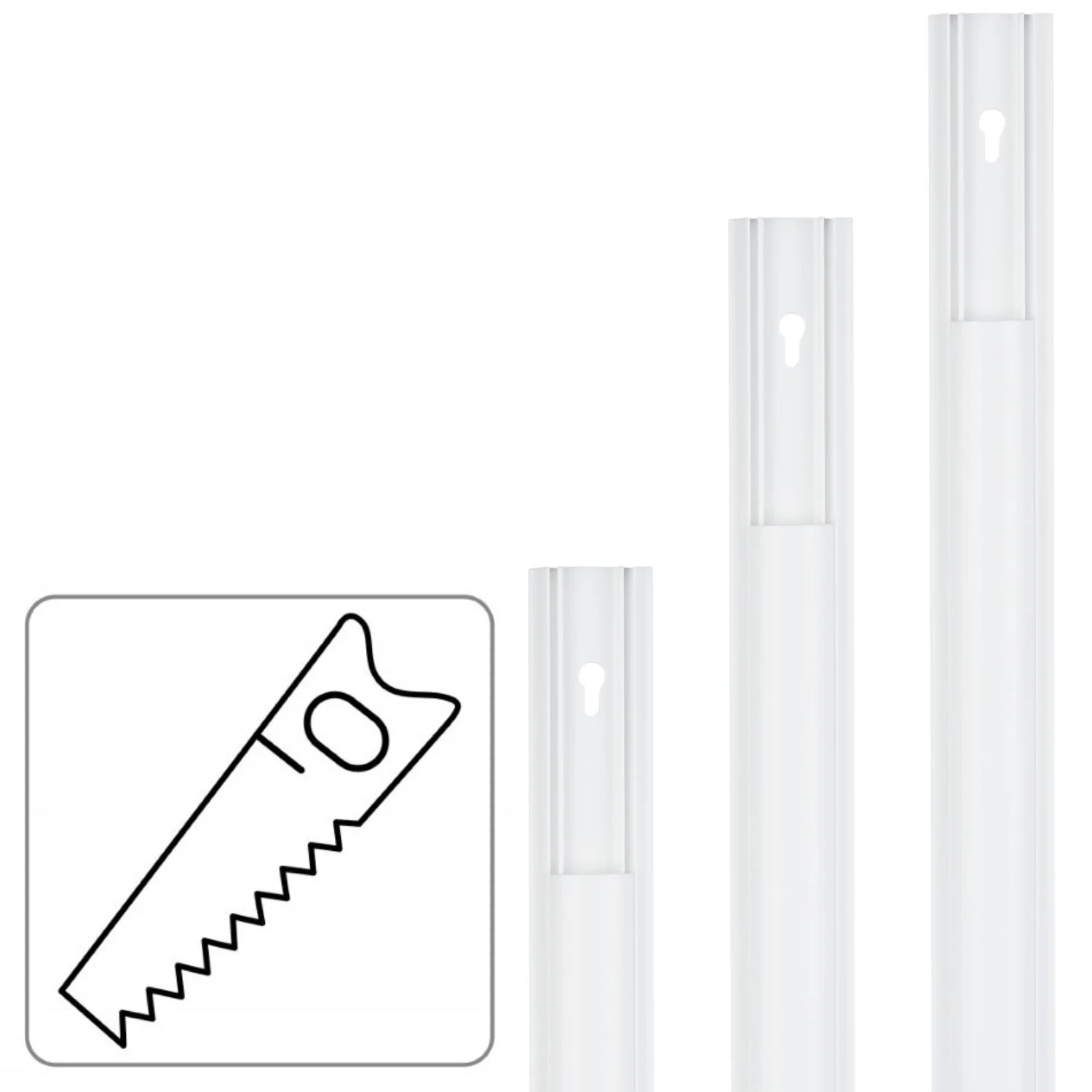 PVC Kabelkanal Halbrund 100/7/2cm Silber-Grau - Image 16