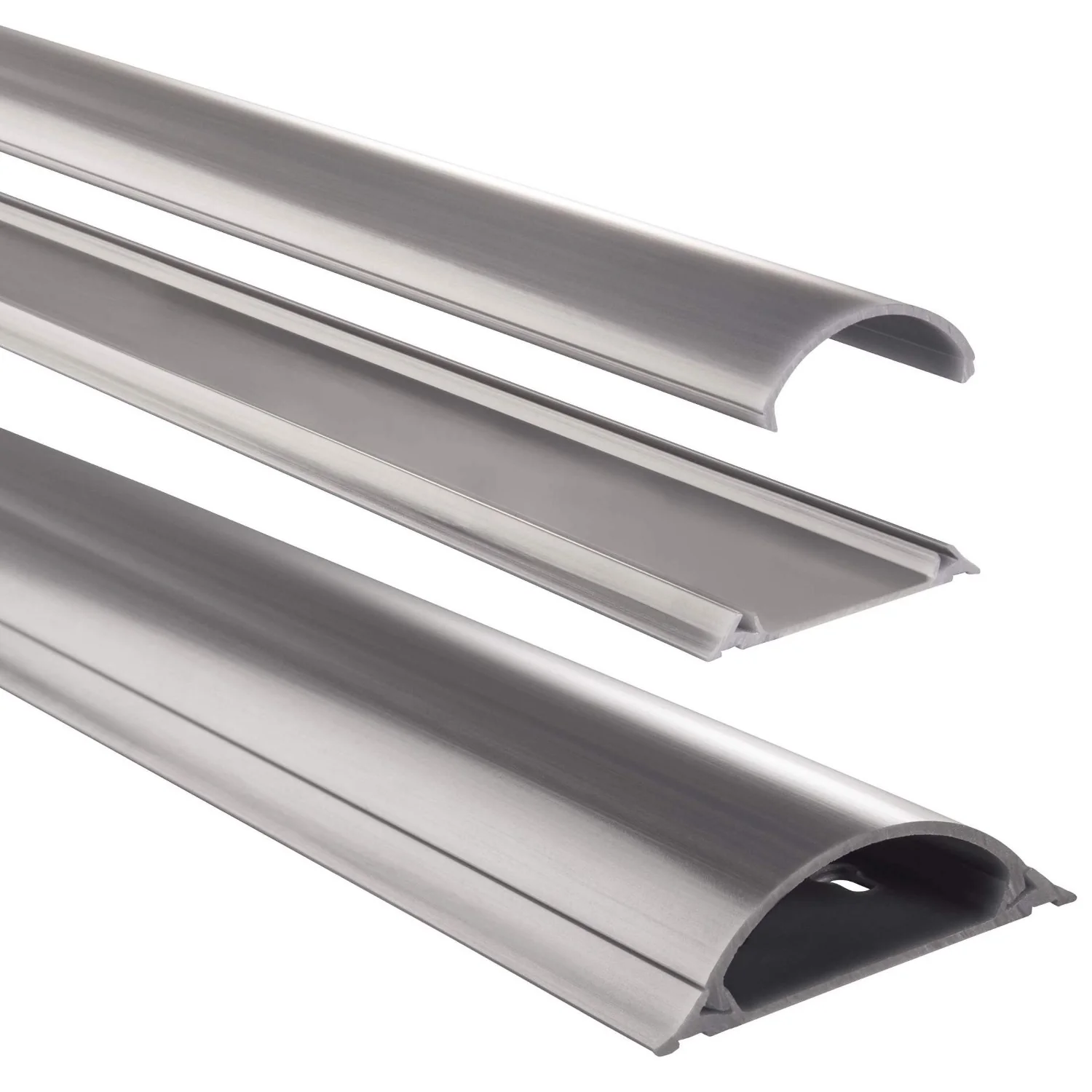 PVC Kabelkanal Halbrund 100/7/2cm Silber-Grau - Image 6