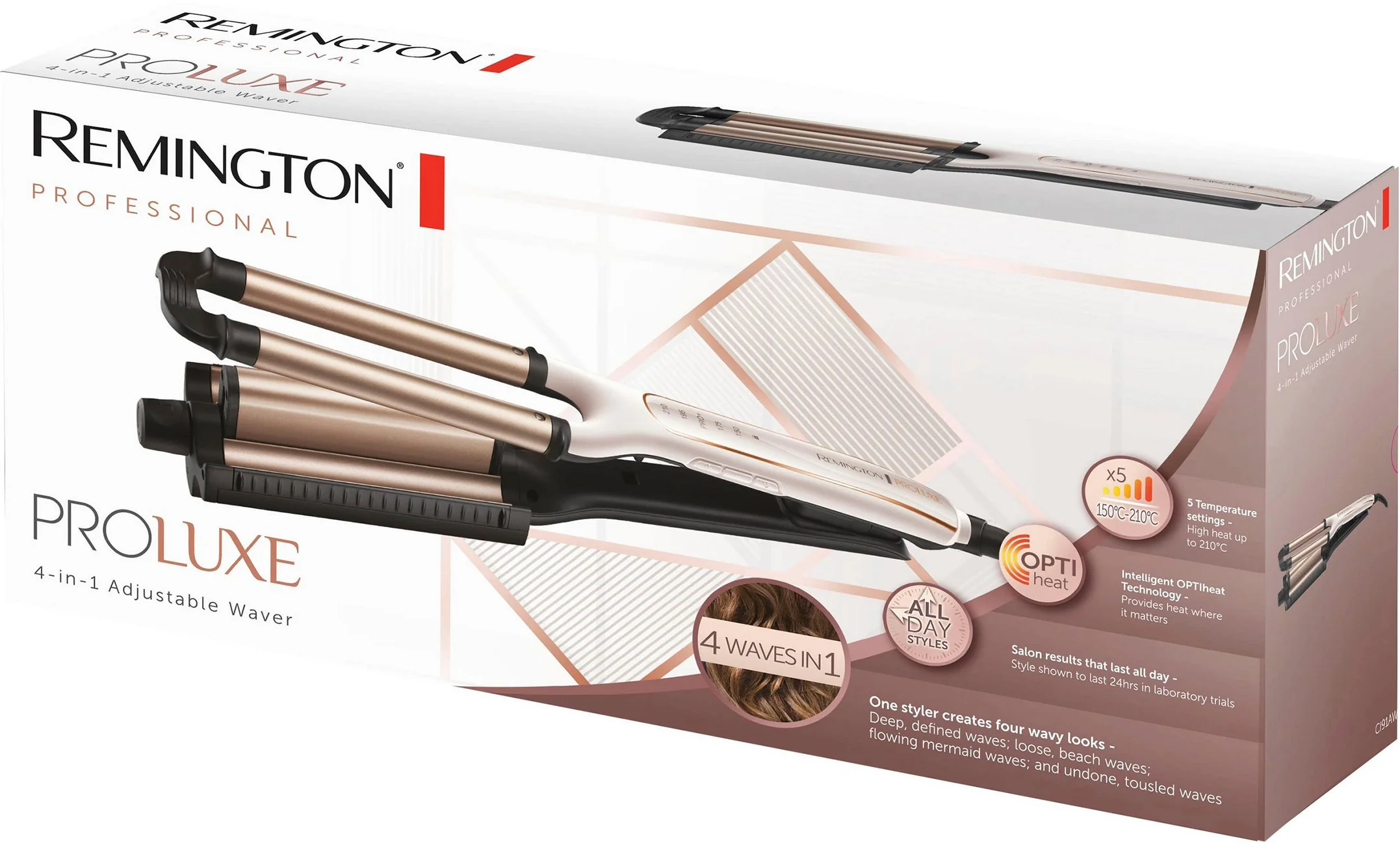 Remington PROluxe 4in-1 CI91AW Lockenstab, Keramikbeschichtung, 5 Hitzestufen - Image 5