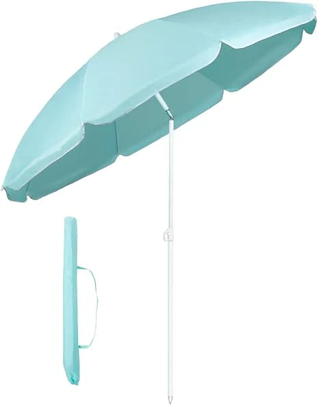 RESCH Sonnenschirm Strand Grün 200 Cm UV50+ Gartenschirm, Strandschirm, Garten