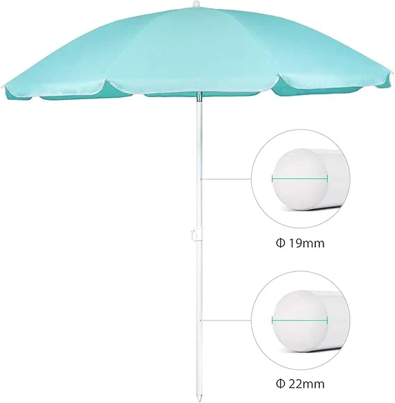 RESCH Sonnenschirm Strand Grün 200 Cm UV50+ Gartenschirm, Strandschirm, Garten - Image 2