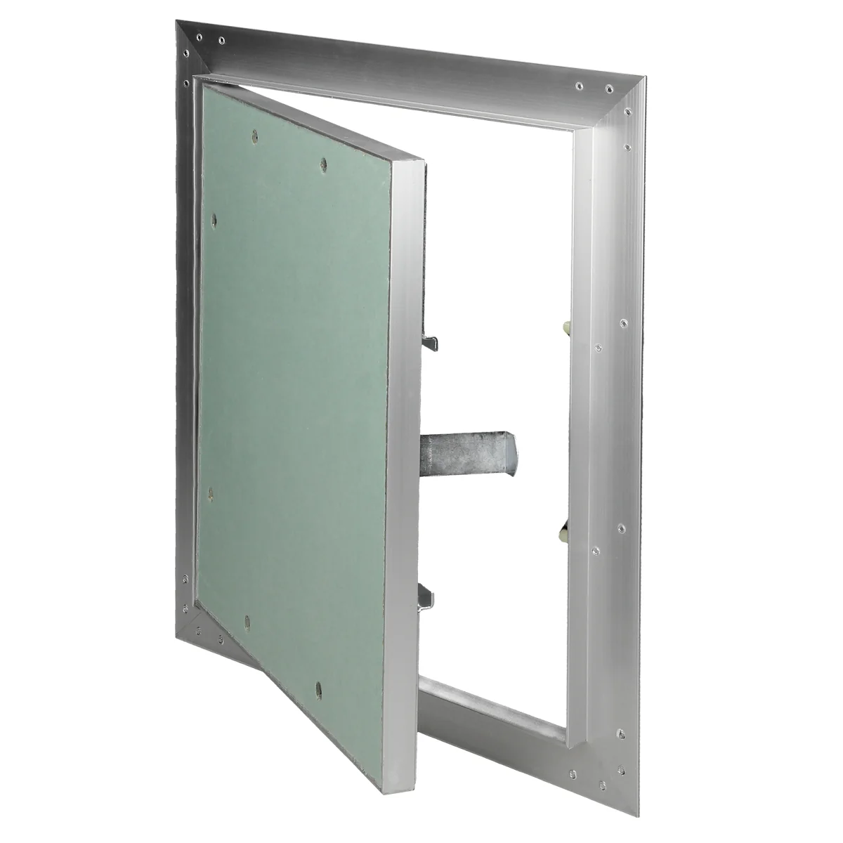Revisionsklappe, Aluminium-Rahmen, grüne 12,5 mm GK-Einlage, rechteckig, Türanschlag rechts/links