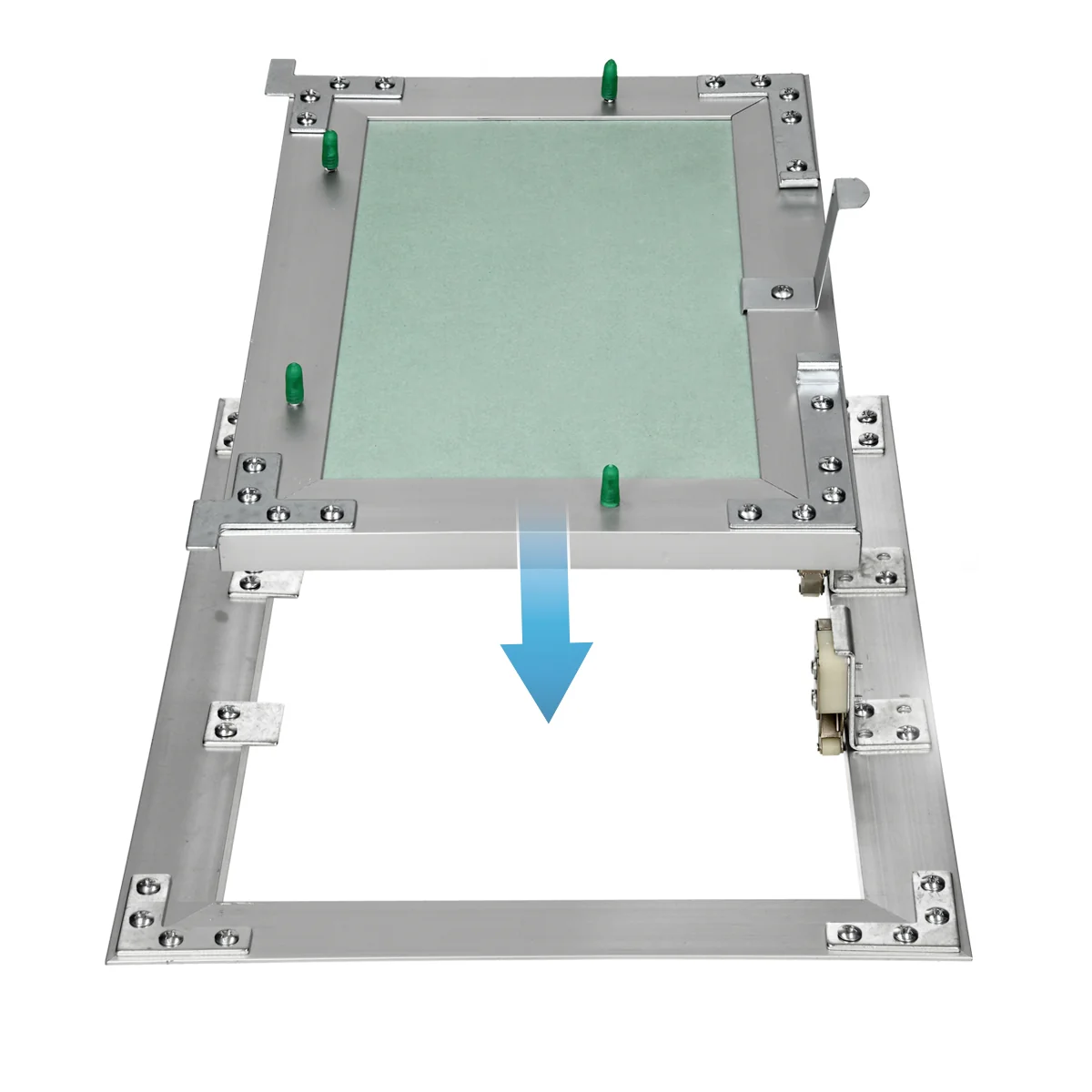 Revisionsklappe, Aluminium-Rahmen, grüne 12,5 mm GK-Einlage, rechteckig, Türanschlag rechts/links - Image 3