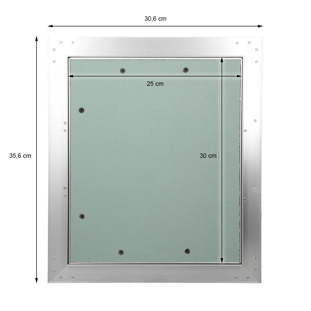 Revisionsklappe, Aluminium-Rahmen, grüne 12,5 mm GK-Einlage, rechteckig, Türanschlag rechts/links - Image 6