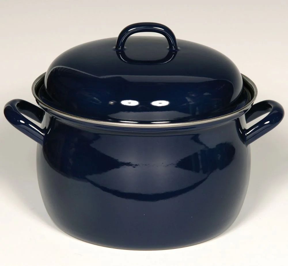 Riess Fleischtopf mit Deckel 16cm Sonderdekor blau 0530-21
