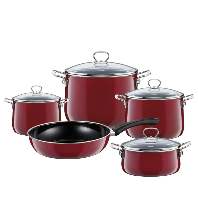 Riess Topfset 5-teilig Rosso Emaille