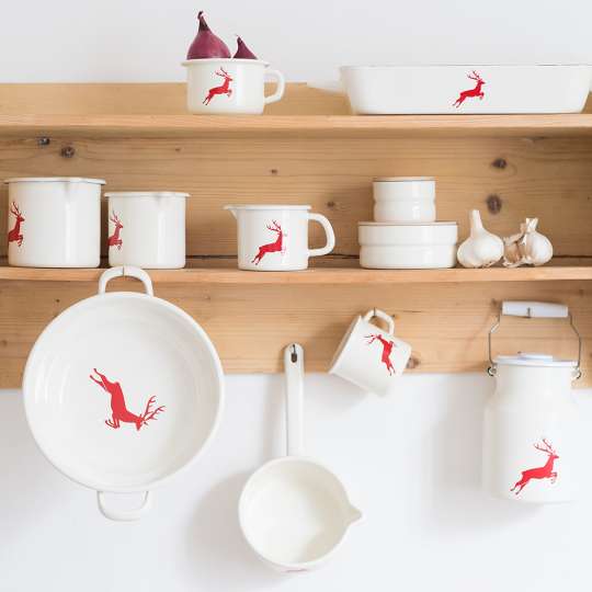 Riess Topf mit Bördel 8cm 3/8l Hirschrot 0221-071 - Image 2