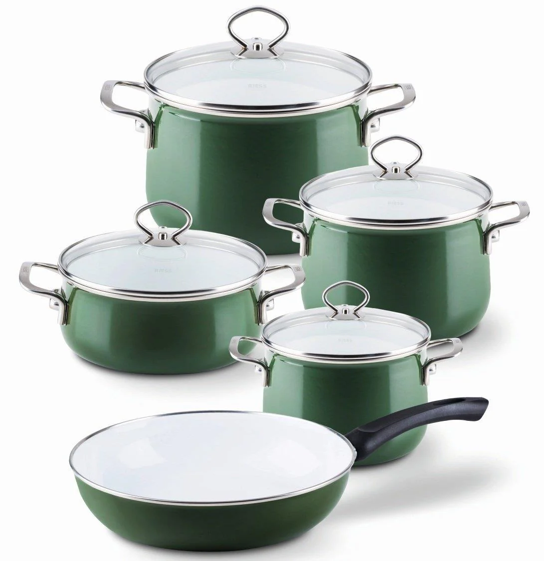 Riess Topfset 5tlg. Verde Emaille 0588-13