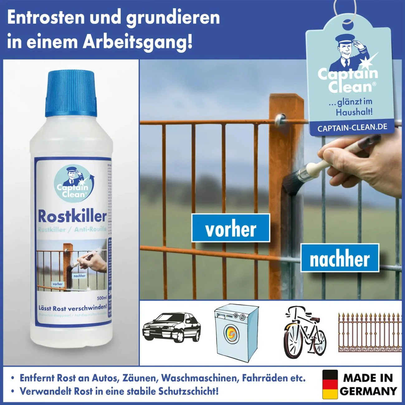 Rostumwandler und Grundierung für Metalle – 500 ml - Image 4