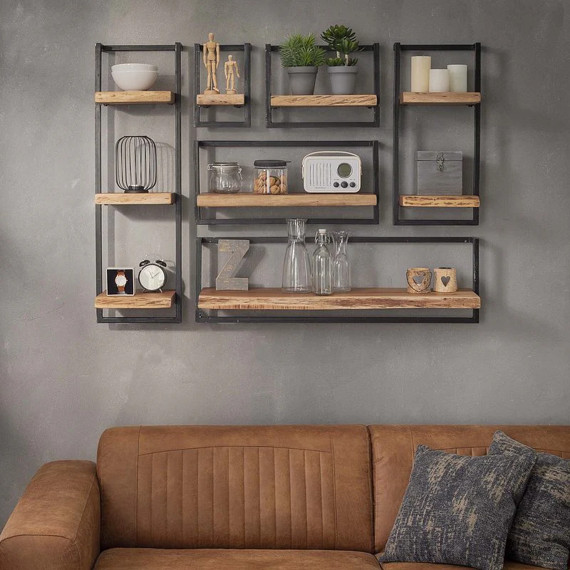 Rubjerg Design Wandregal Edge 40cm Metall/Akazie massiv natur - Image 3