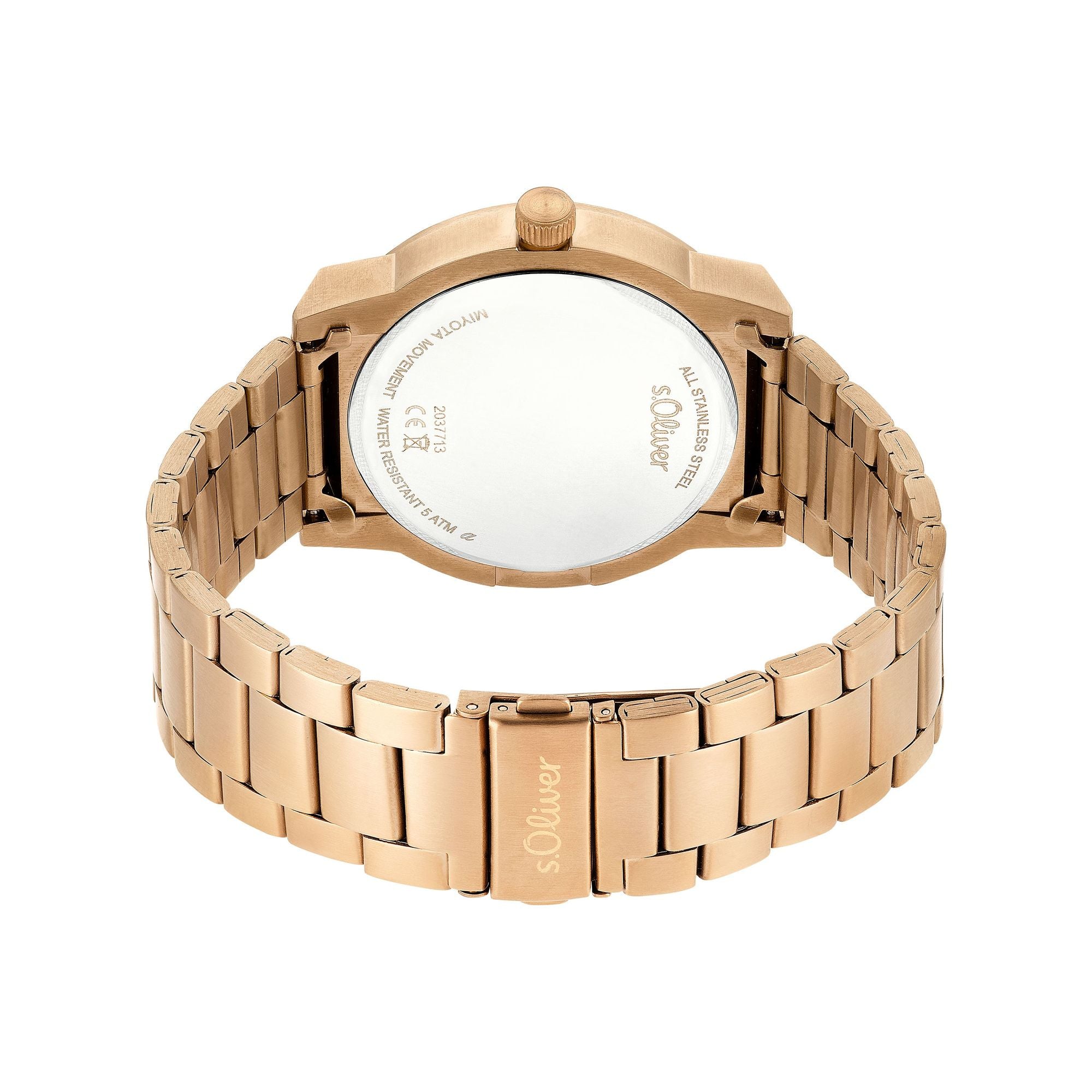 s.Oliver Herren Uhr Armbanduhr Edelstahl gold 2037713 - Image 2