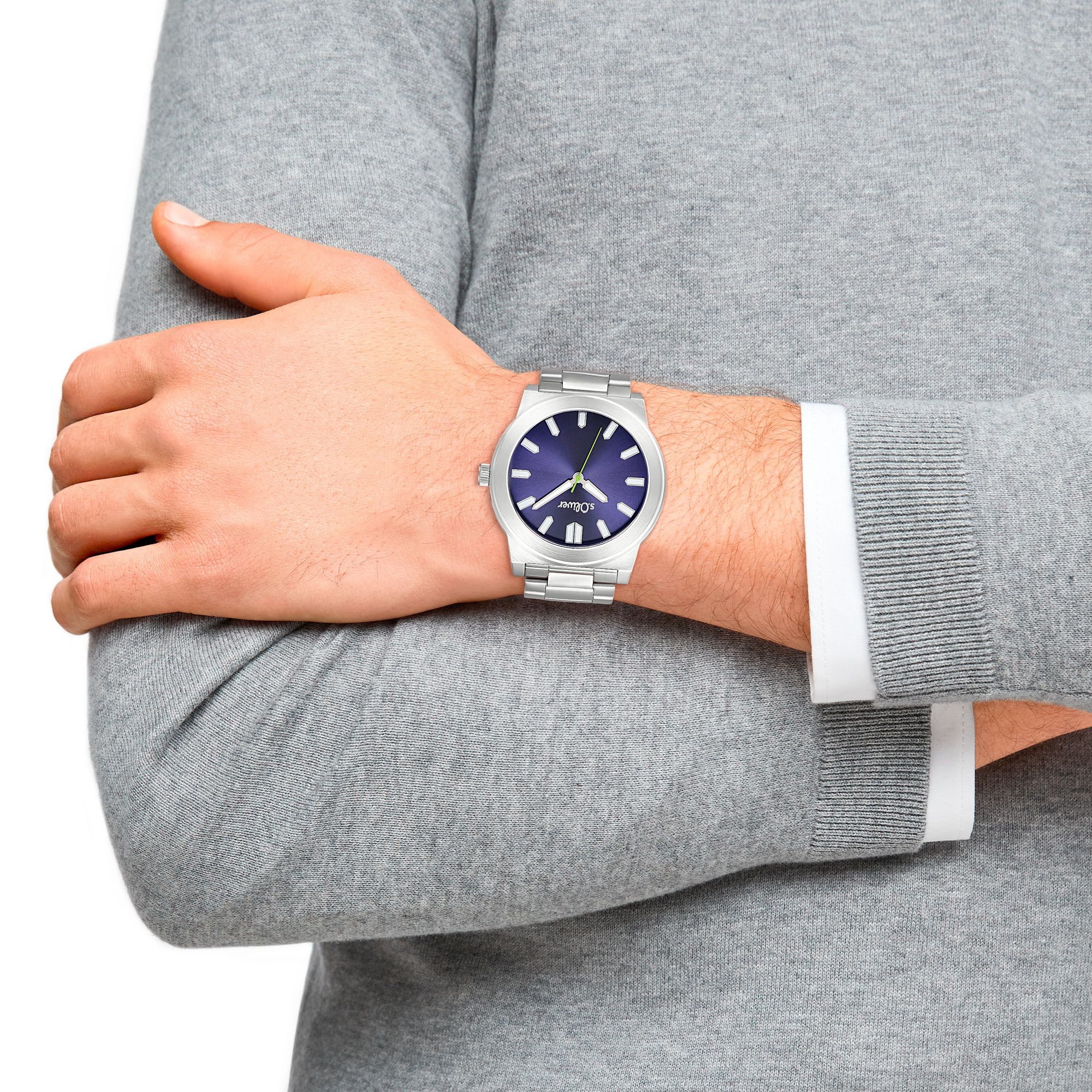 s.Oliver Herren Uhr Armbanduhr Edelstahl silber 2037712 - Image 3