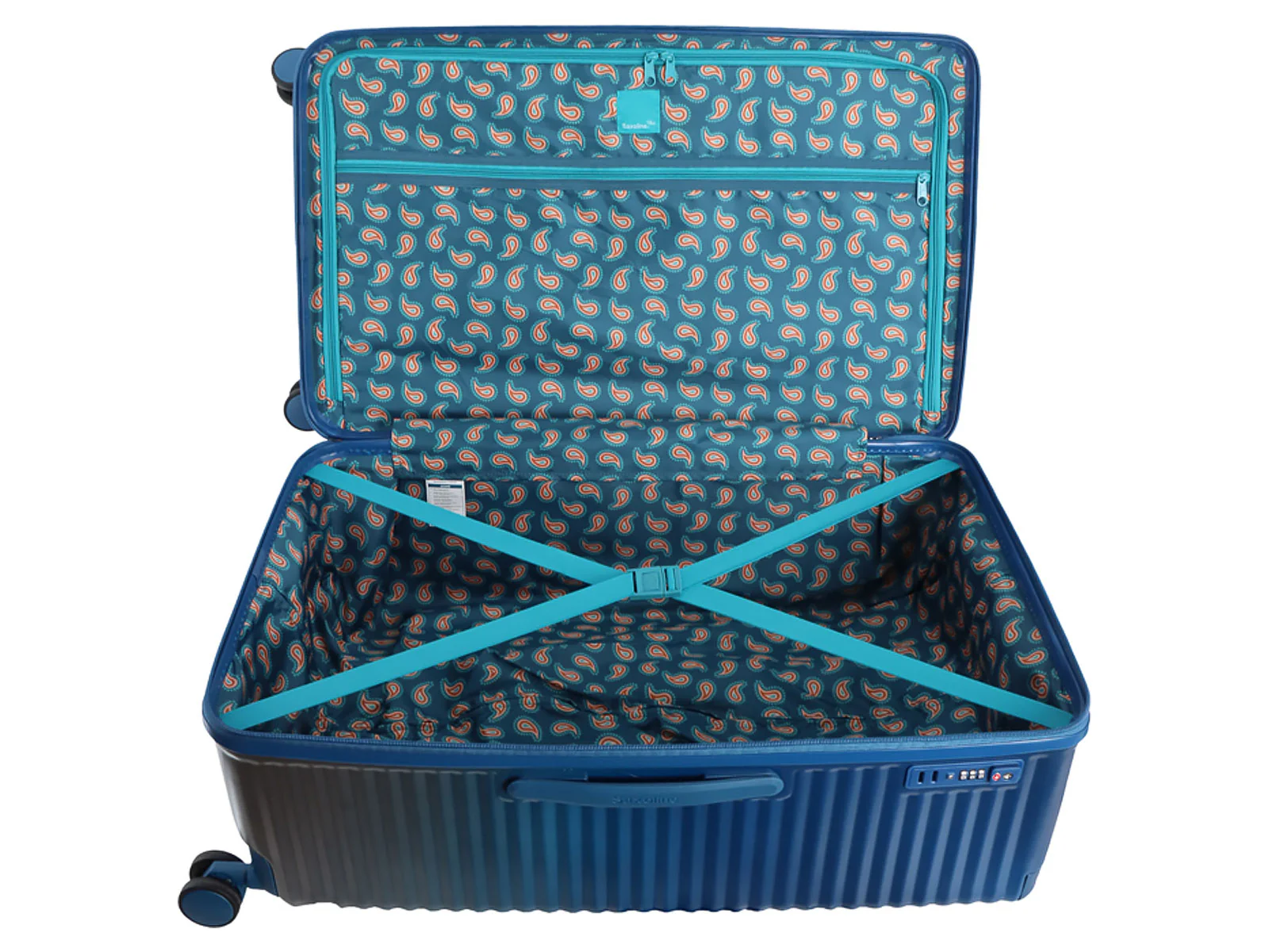 Saxoline SX Blue Elite L Trunk Trolley TSA Zahlenschloss Spinner 76 cm blue gradient - Image 4