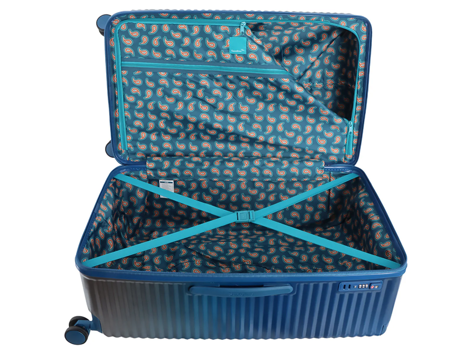 Saxoline SX Blue Elite L Trunk Trolley TSA Zahlenschloss Spinner 76 cm blue gradient - Image 5