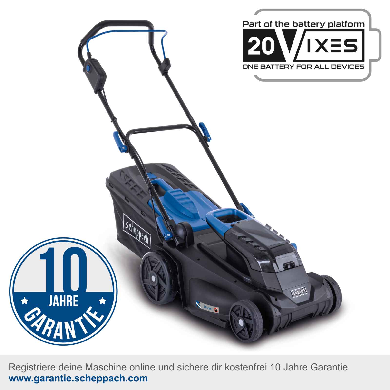 Scheppach Akku-Rasenmäher BC-MP380-X | 38 cm Schnittbreite | 6-stufige Schnitthöhenverstellung | 20V - Image 4