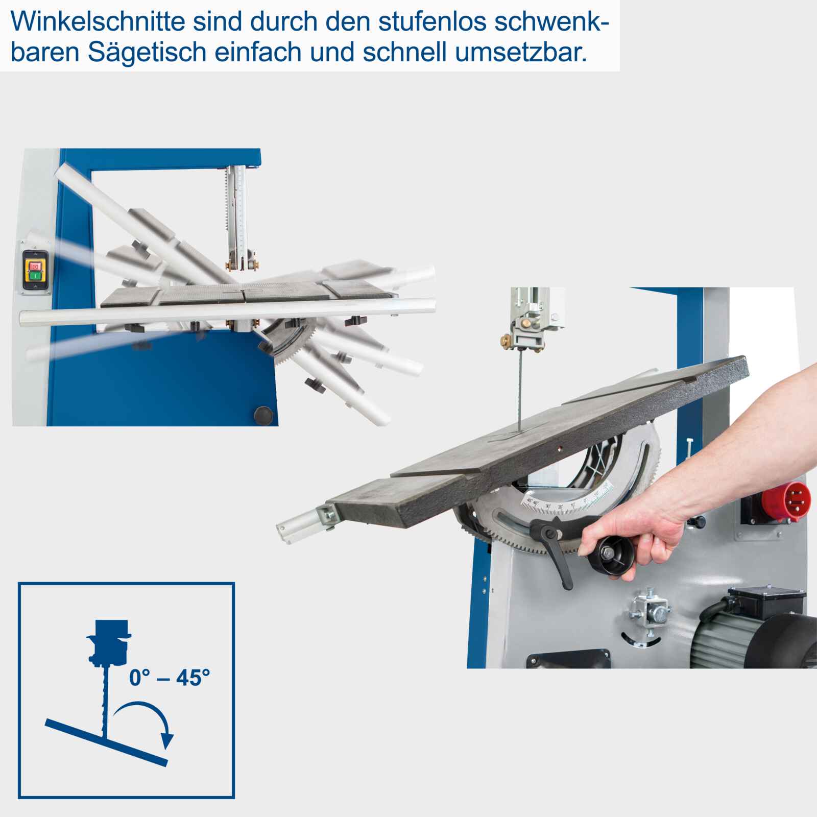 Scheppach Bandsäge BASA 4 - 230-240V 50Hz 1500W | 250mm | inkl. Querschneidlehre - Image 10