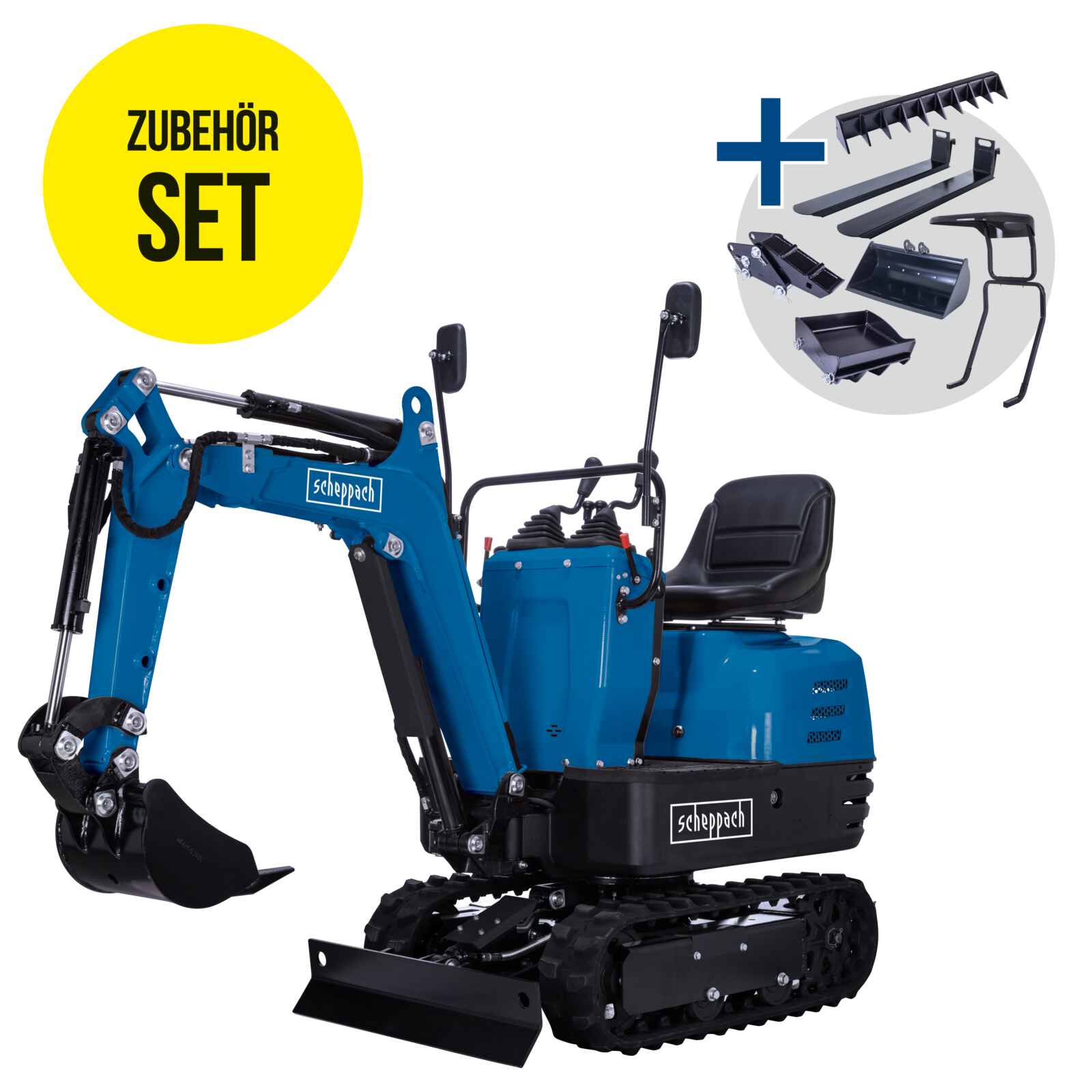 Scheppach Benzin Mini-Bagger EXC815 XXL Set - inkl. umfangreichem Zubehör | 8,5 PS | Kettenantrieb - Image 4